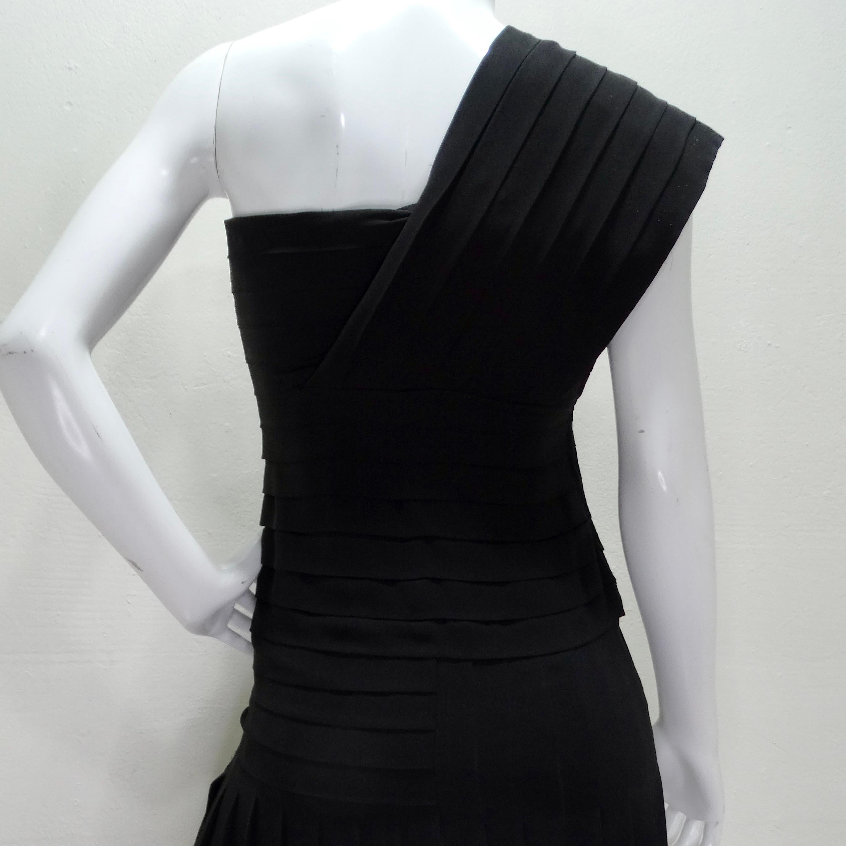 Bernard Perris - Vestito asimmetrico con ricamo a stella anni '80 in vendita 2