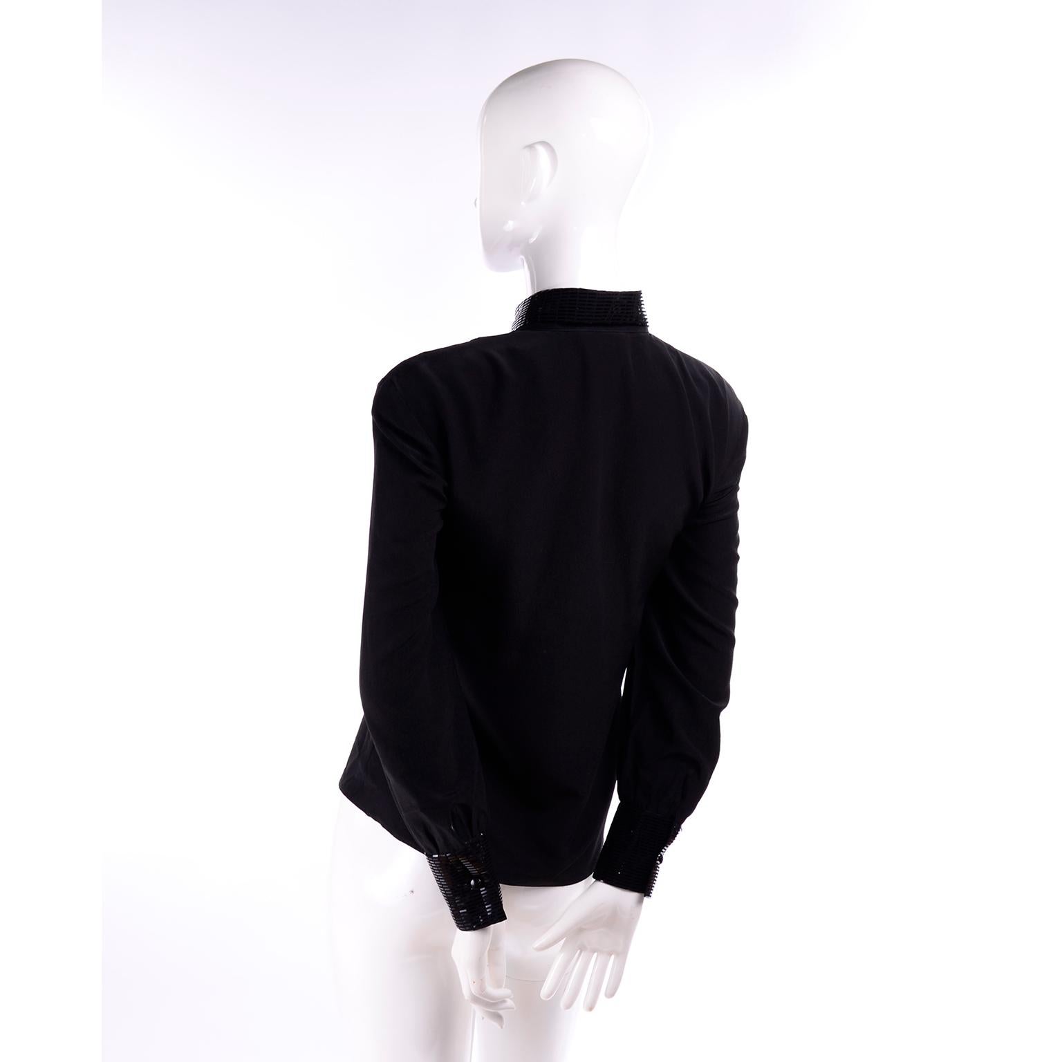 black blouse with stand up collar