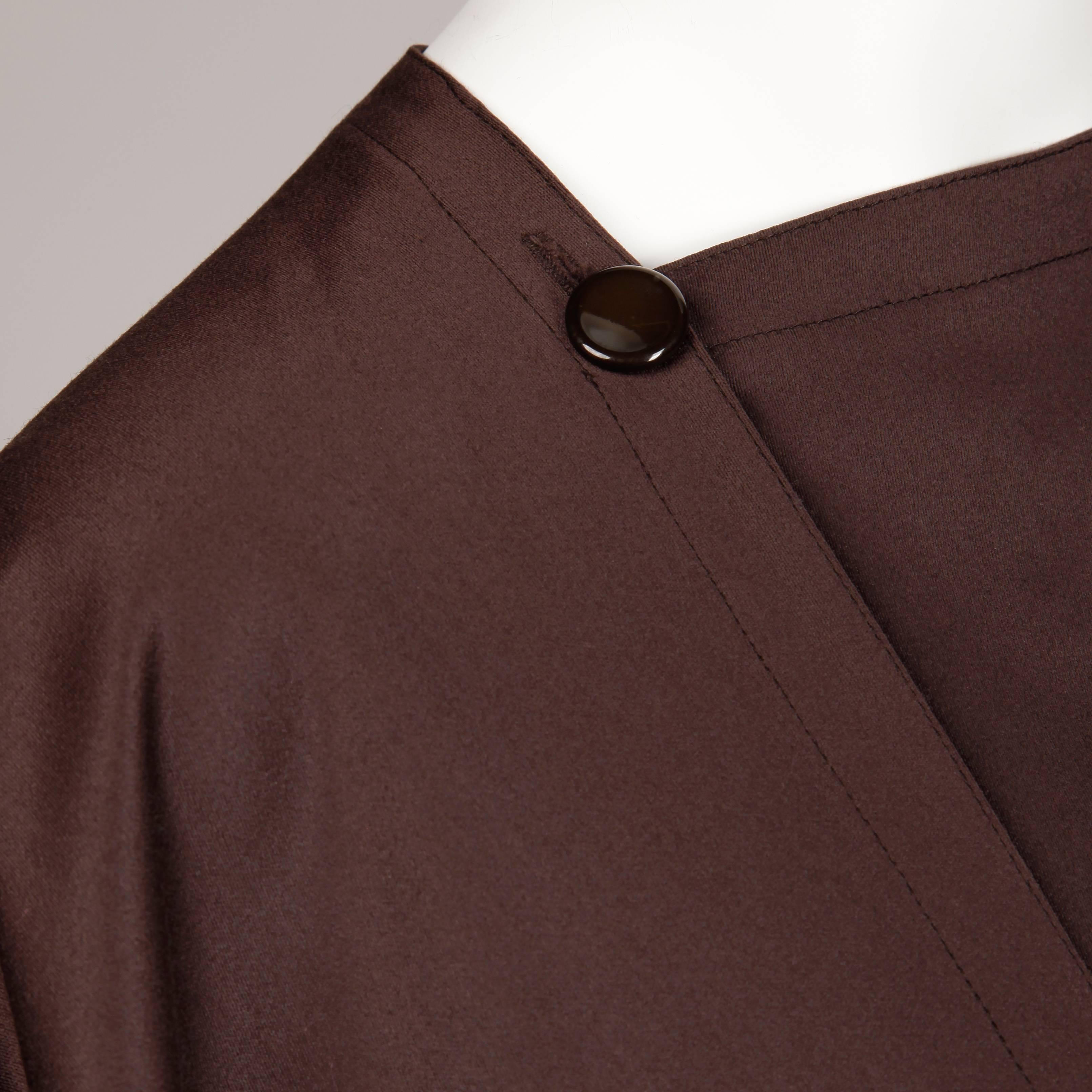 Women's Bernard Perris Vintage Brown Wool / Silk Avant Garde Cape Coat, 1980s  For Sale