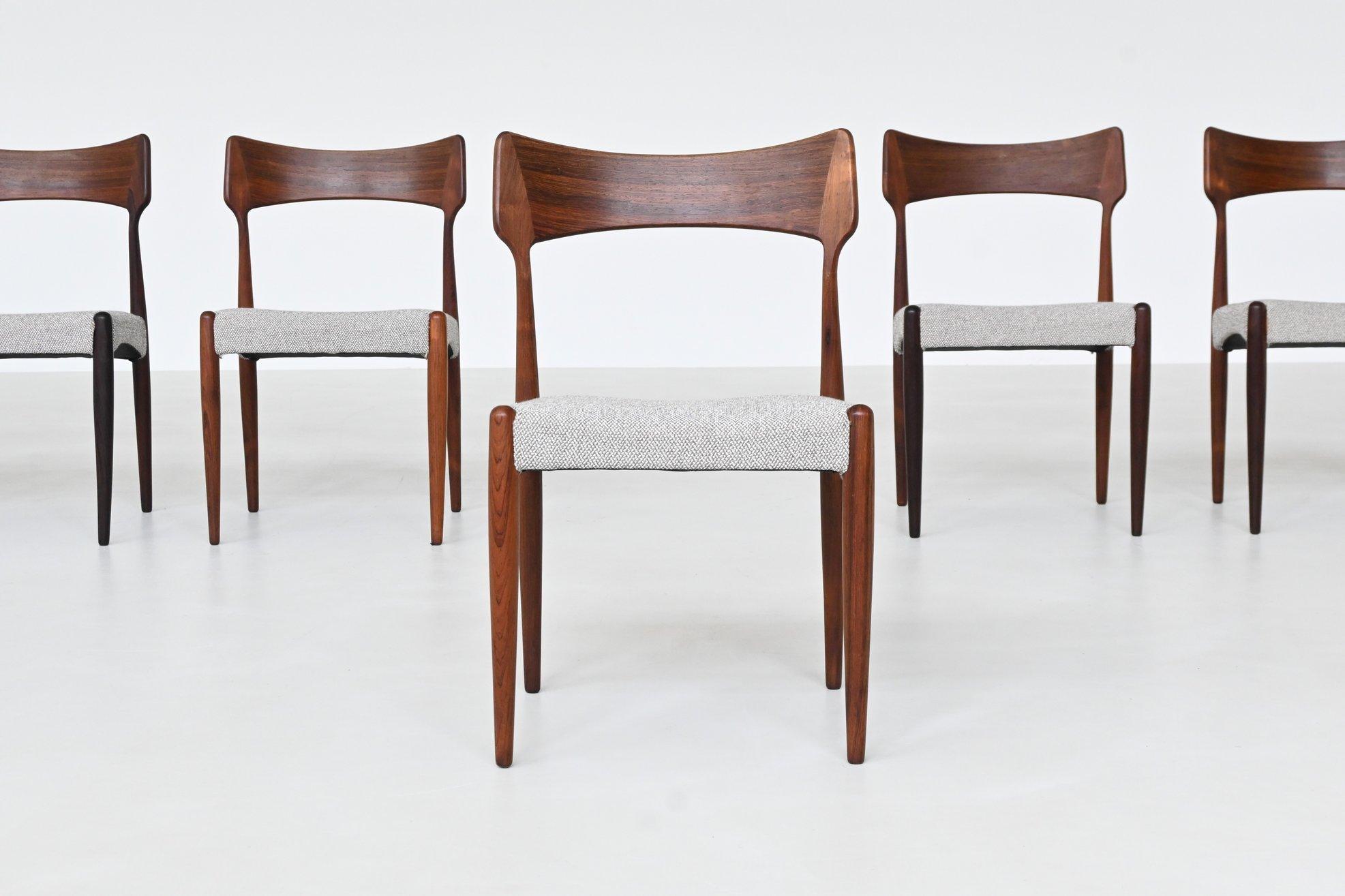 Bernard Petersen dining chairs in rosewood Christian Linnebergs Denmark 1960 im Angebot 3