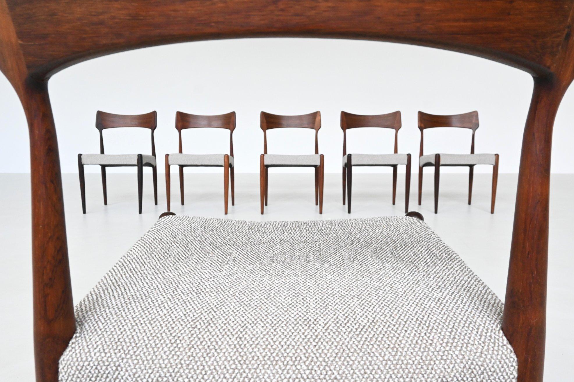 Bernard Petersen dining chairs in rosewood Christian Linnebergs Denmark 1960 im Angebot 4