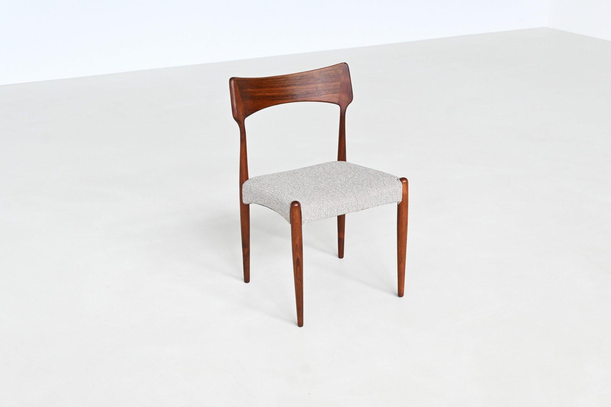 Bernard Petersen dining chairs in rosewood Christian Linnebergs Denmark 1960 im Angebot 6