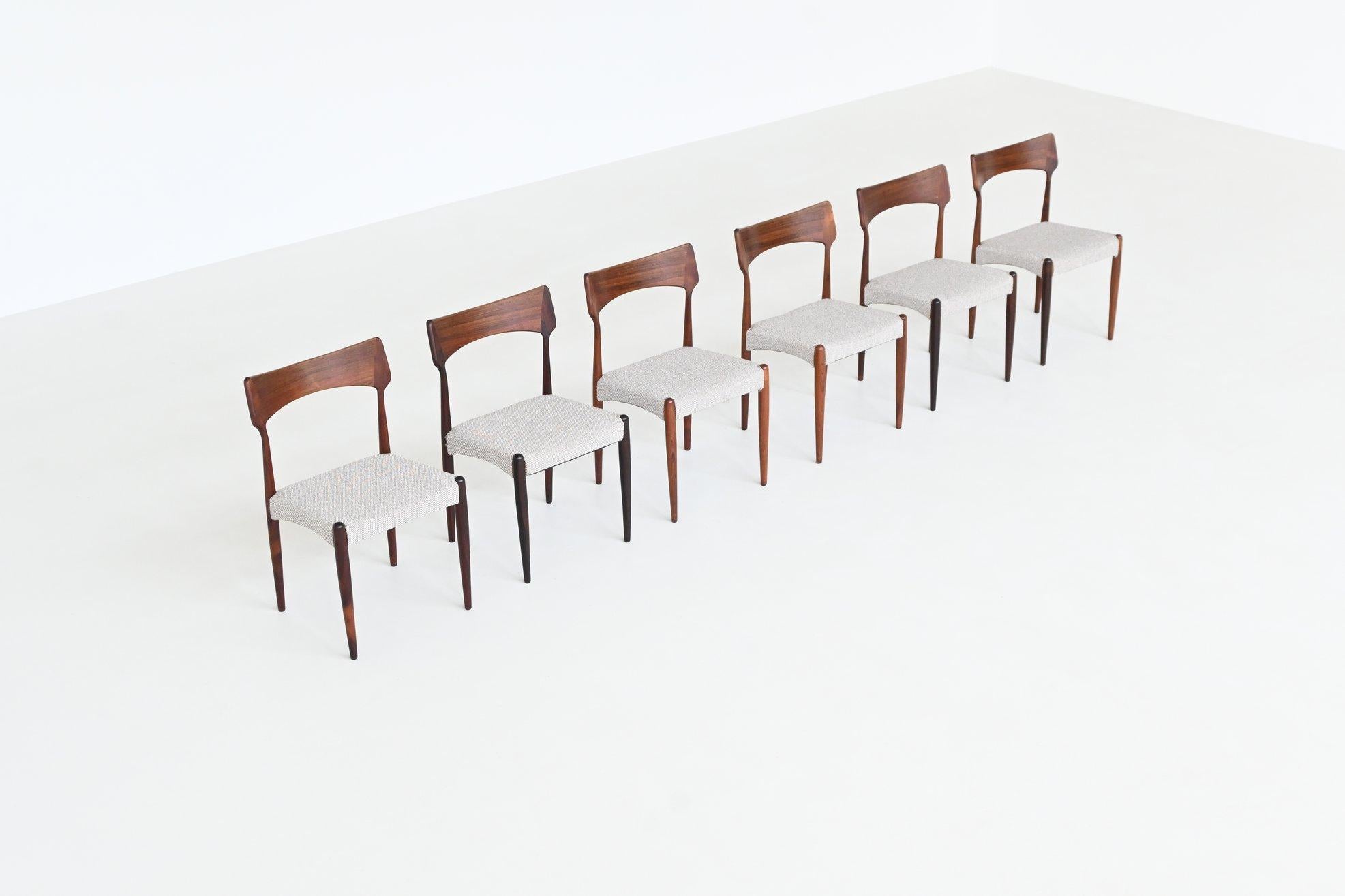 Bernard Petersen dining chairs in rosewood Christian Linnebergs Denmark 1960 (Dänisch) im Angebot