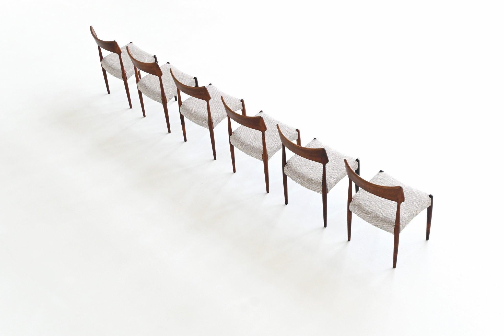 Bernard Petersen dining chairs in rosewood Christian Linnebergs Denmark 1960 im Zustand „Gut“ im Angebot in Etten-Leur, NL