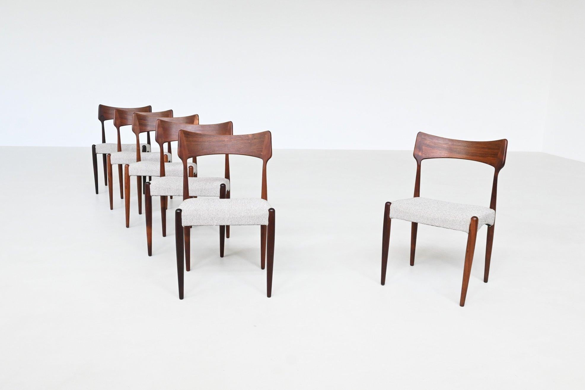 Bernard Petersen dining chairs in rosewood Christian Linnebergs Denmark 1960 im Angebot 1