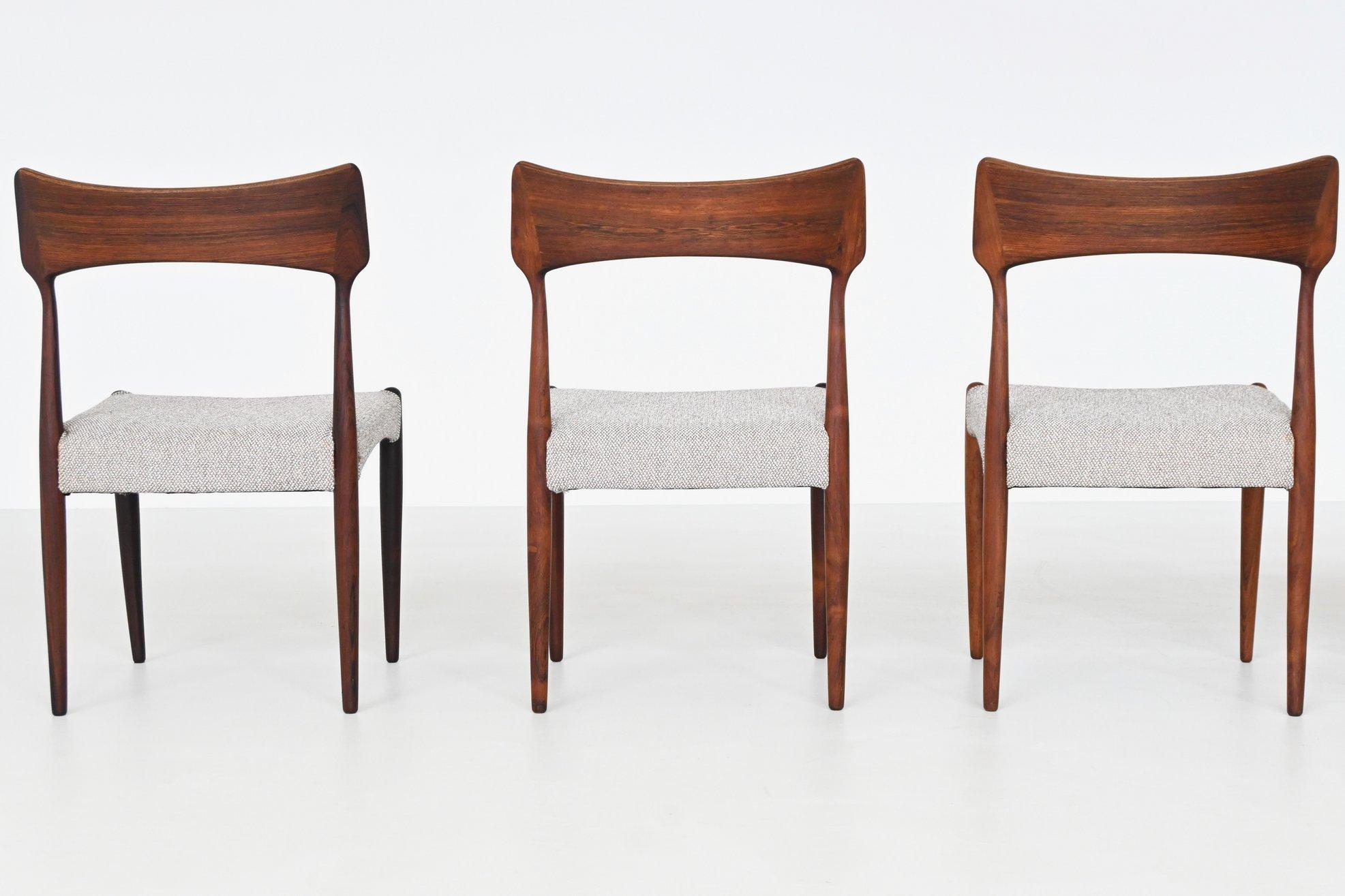Bernard Petersen dining chairs in rosewood Christian Linnebergs Denmark 1960 im Angebot 2