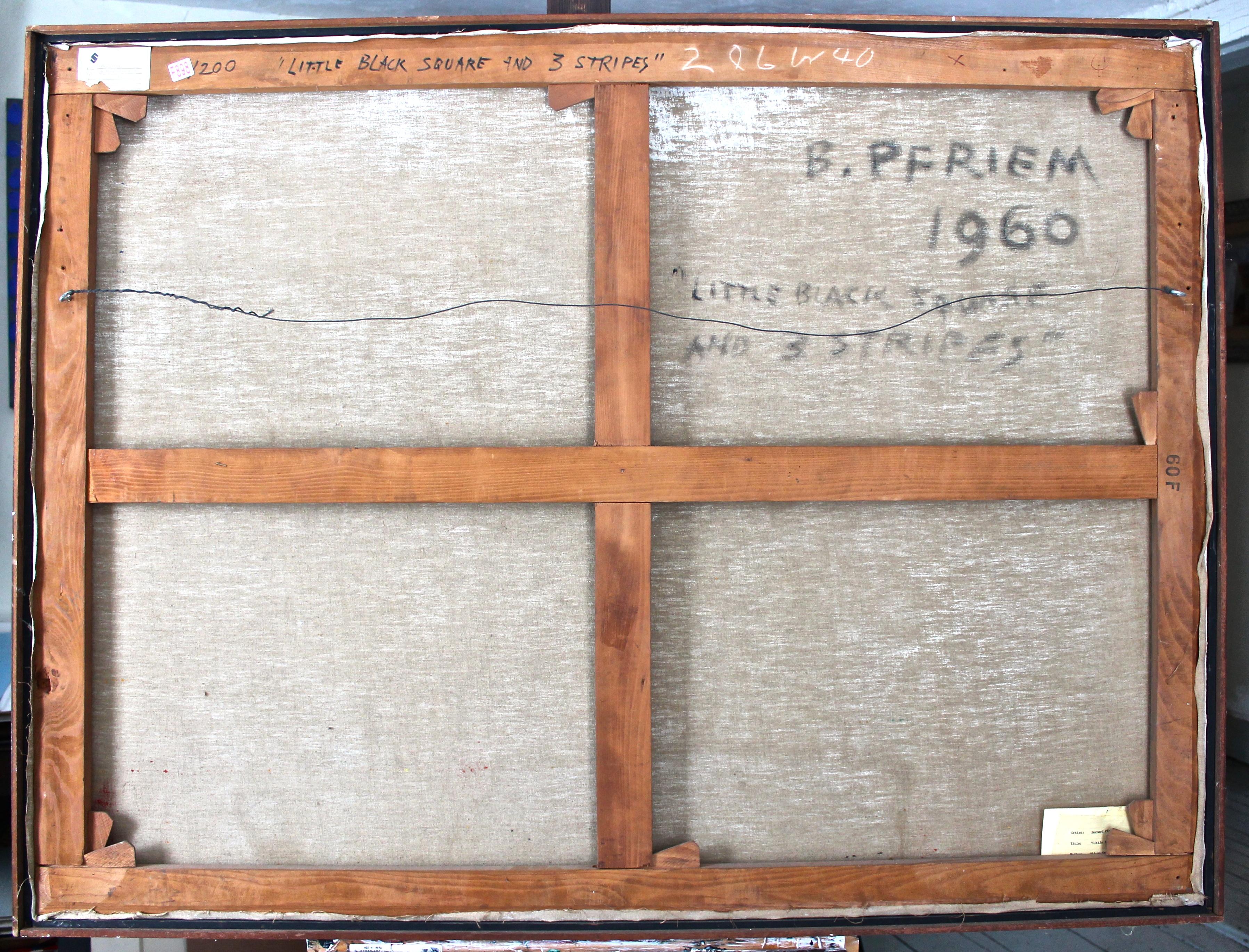 Ein signiertes und betiteltes Öl/Leinwandgemälde von Bernard Pfriem (1916-1996), dem Gründer und Direktor der Kunstschule Lacosta in Südfrankreich.  Label der Galerie für Kunst und Industrie auf der Rückseite.  39x53