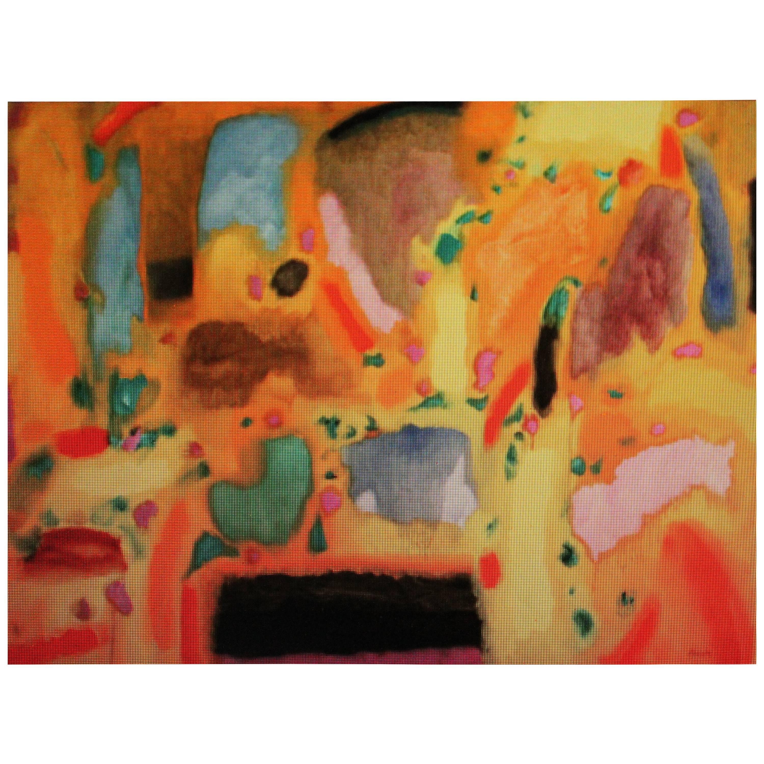 Bernard Pfriem "Little Black Square with Three Stripes" Oil/Canvas For Sale
