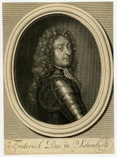 General Frederick of Schonberg by Bernard Picart - Engraving - 18th Century