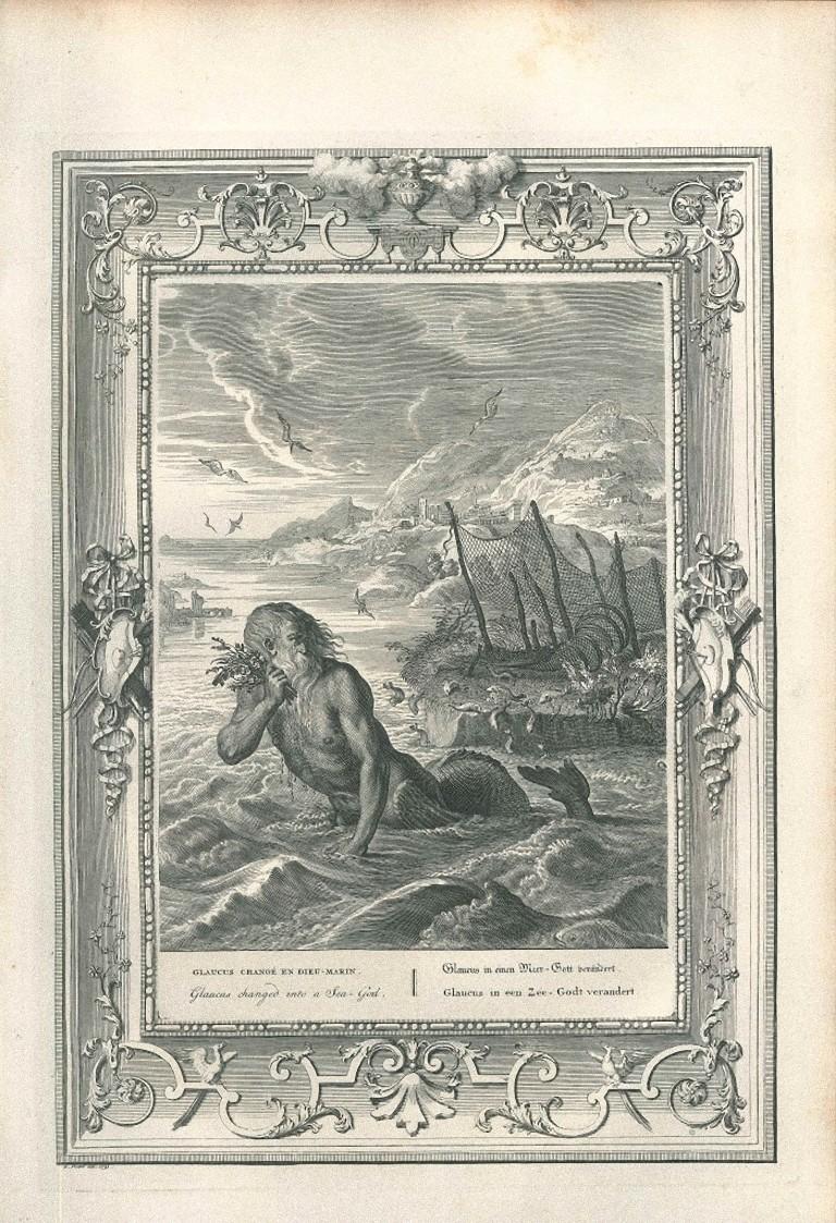 Glaucus, from "Le Temple des Muses" - Original Etching by B. Picart - 1742