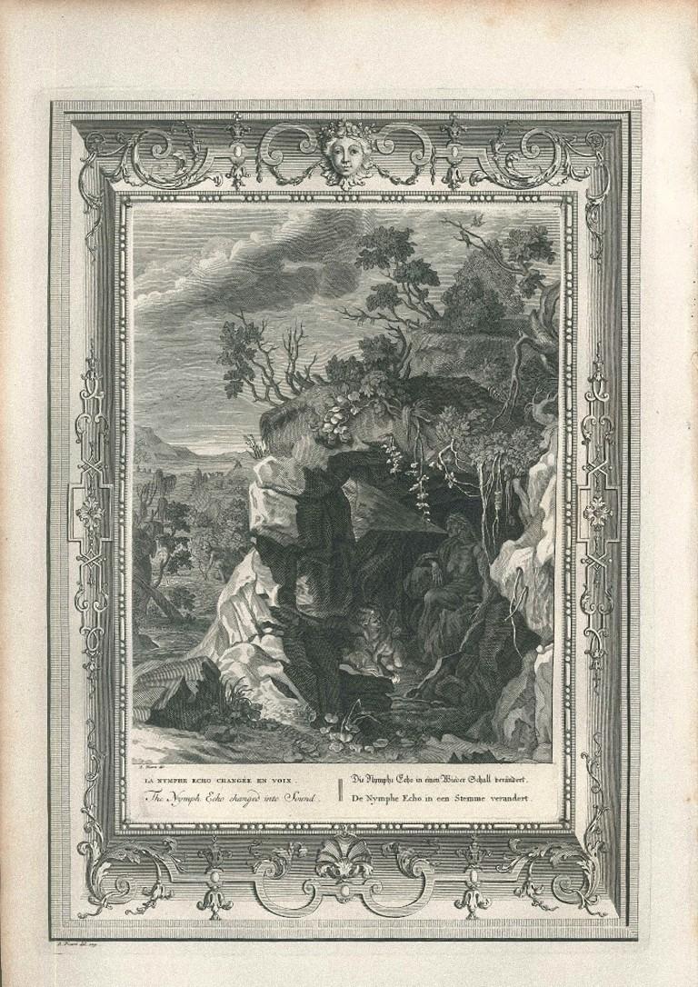 La Nymphe Echo - Etching by B. Picart - 1742 - Print by Bernard Picart