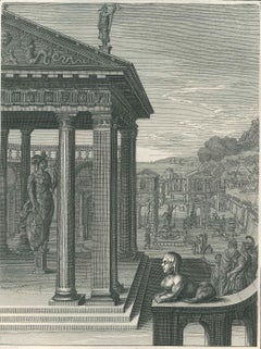 Le Palladium, from "Le Temple des Muses" - Original Etching by B. Picard - 1742 