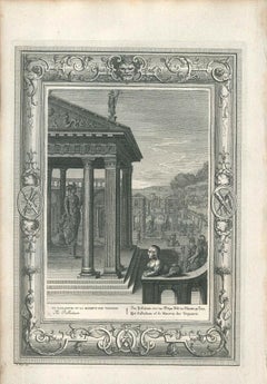 Le Palladium, aus „Le Temple des Muses“ – Original-Radierung von B. Picard – 1742