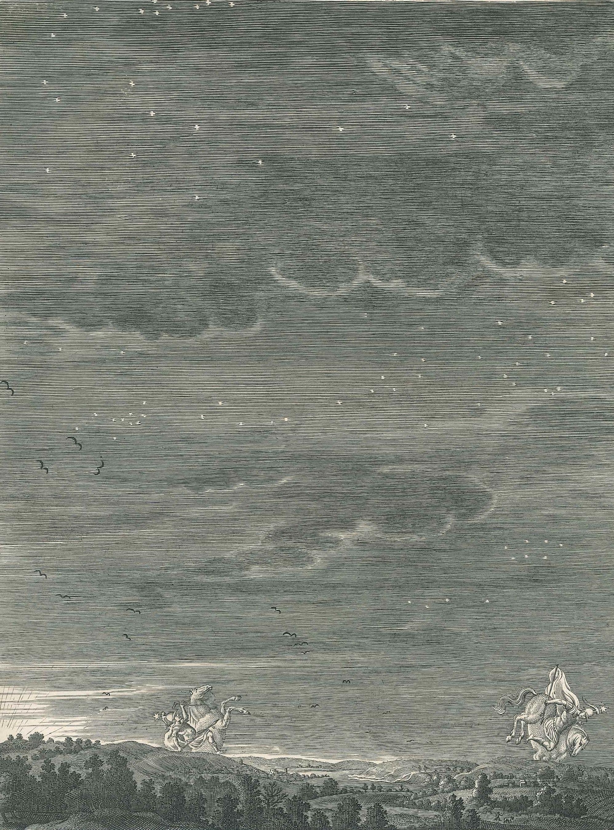 Les Gemeaux Castor et Pollux - Etching by B. Picart - 1742