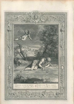 Narcisse - Original Etching by Bernard Picart - 1742