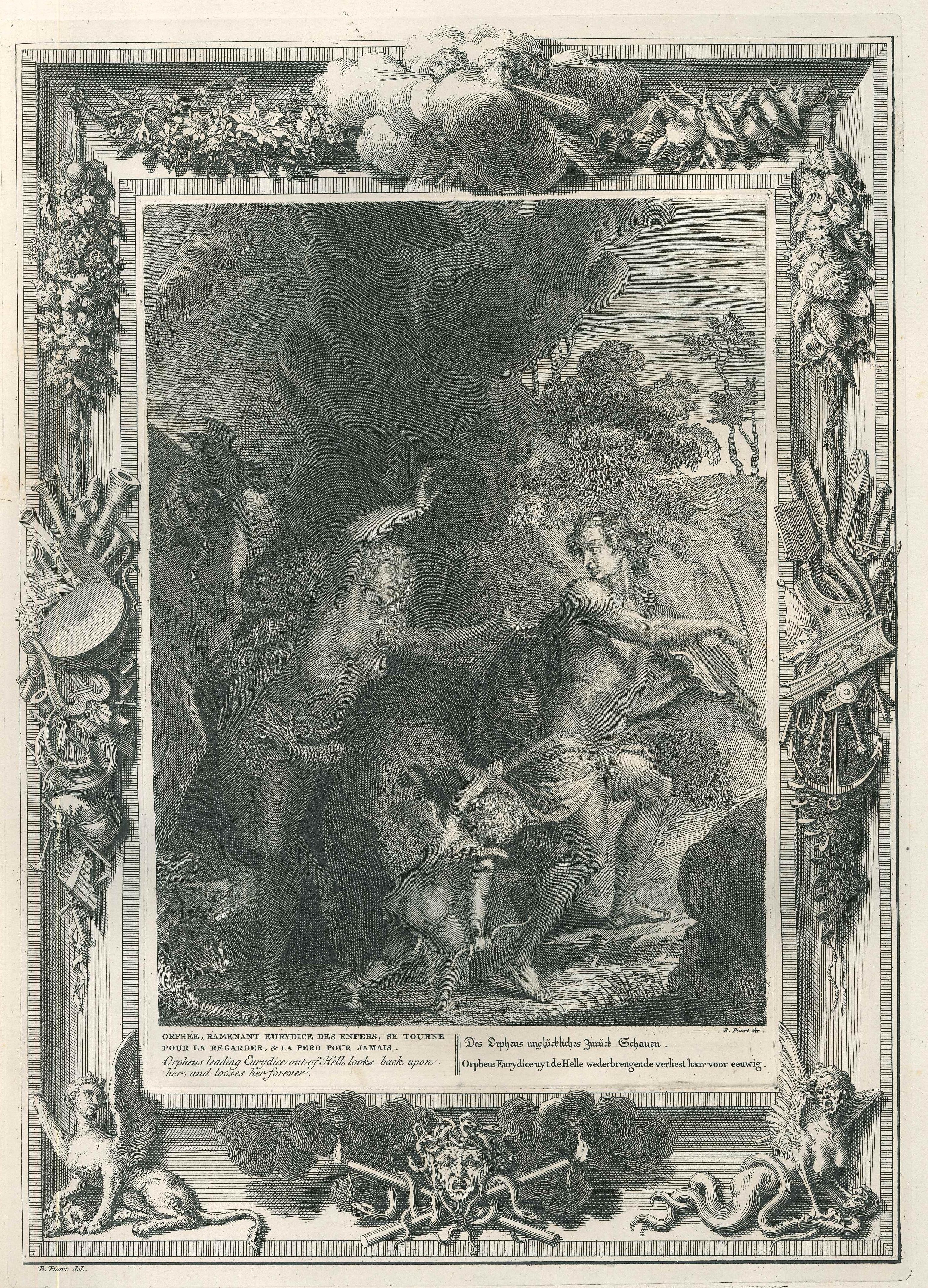 Orphée et Eurydice - Etching by B. Picart - 1742 - Print by Bernard Picart