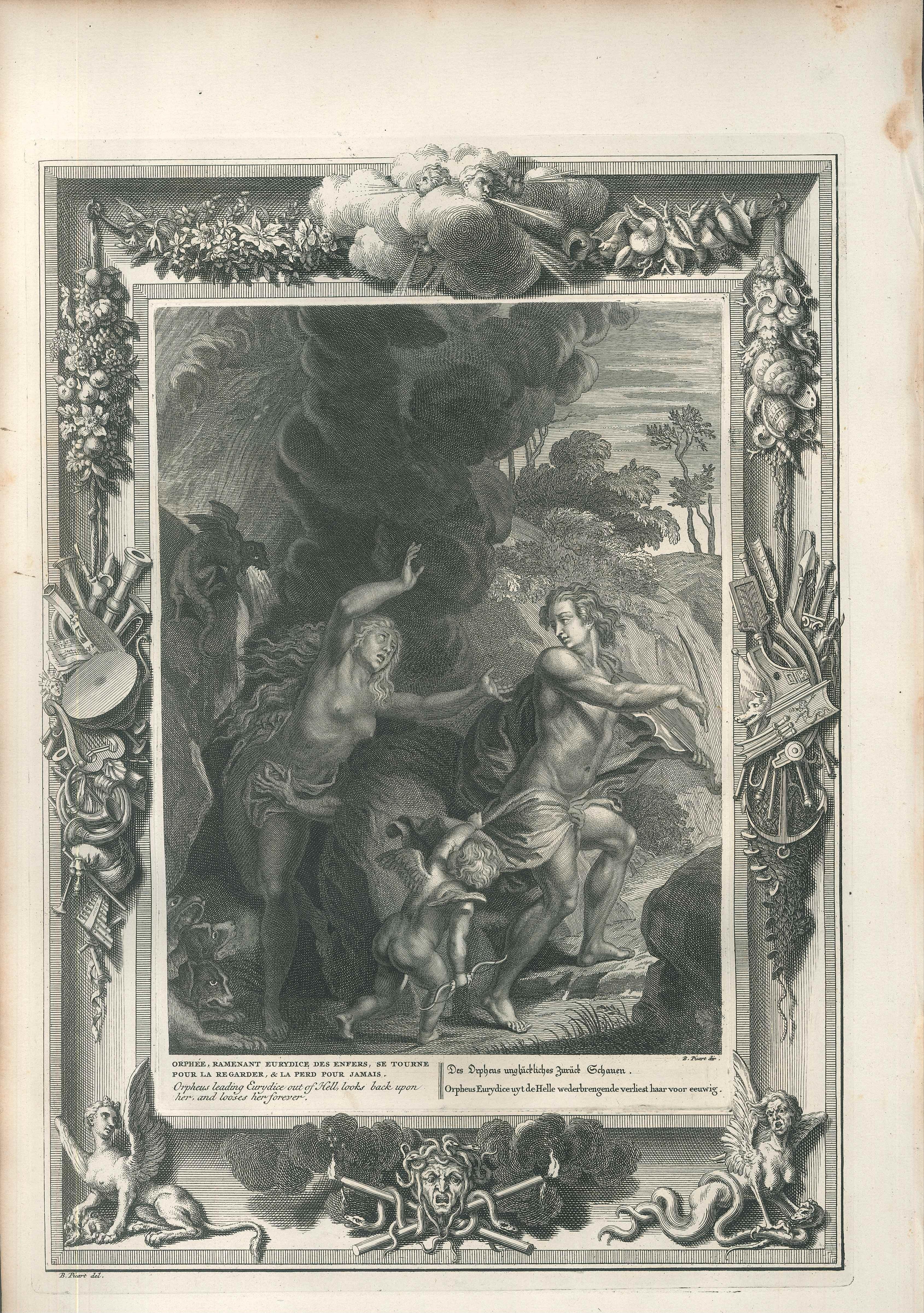Orphée et Eurydice - Etching by B. Picart - 1742 - Old Masters Print by Bernard Picart