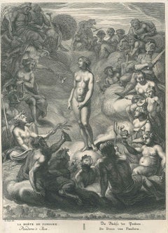 Pandore, from "Temple des Muses" - Original Etching by Bernard Picart - 1742