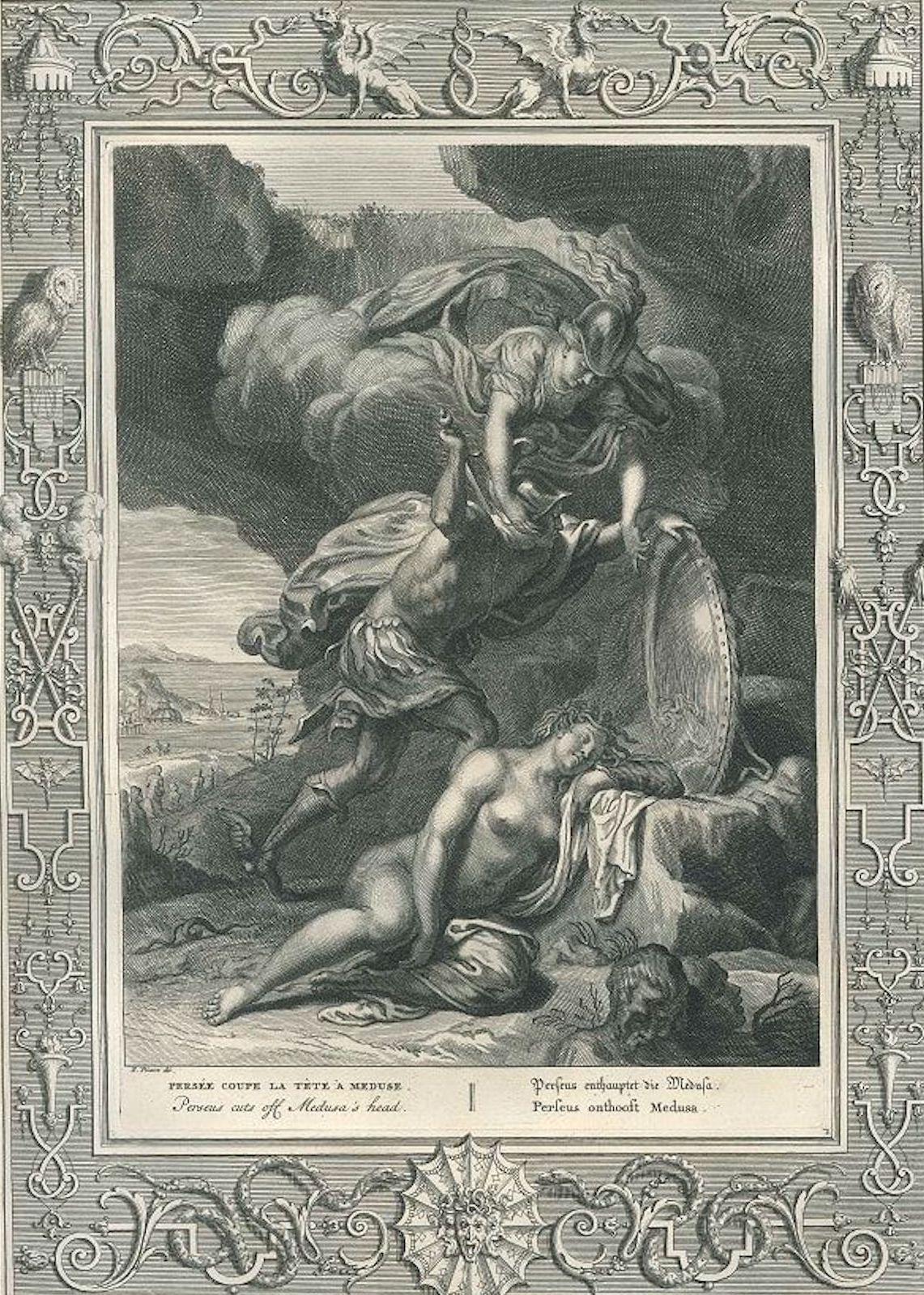 Persée coupe la Téte à Meduse - Etching by by B. Picart - 1742 - Print by Bernard Picart