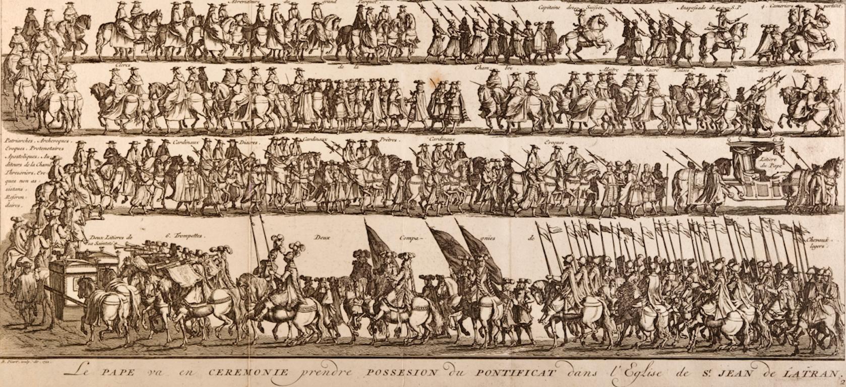 Procession for the Papal Installation: A Framed 18th Century Engraving by Picart 3