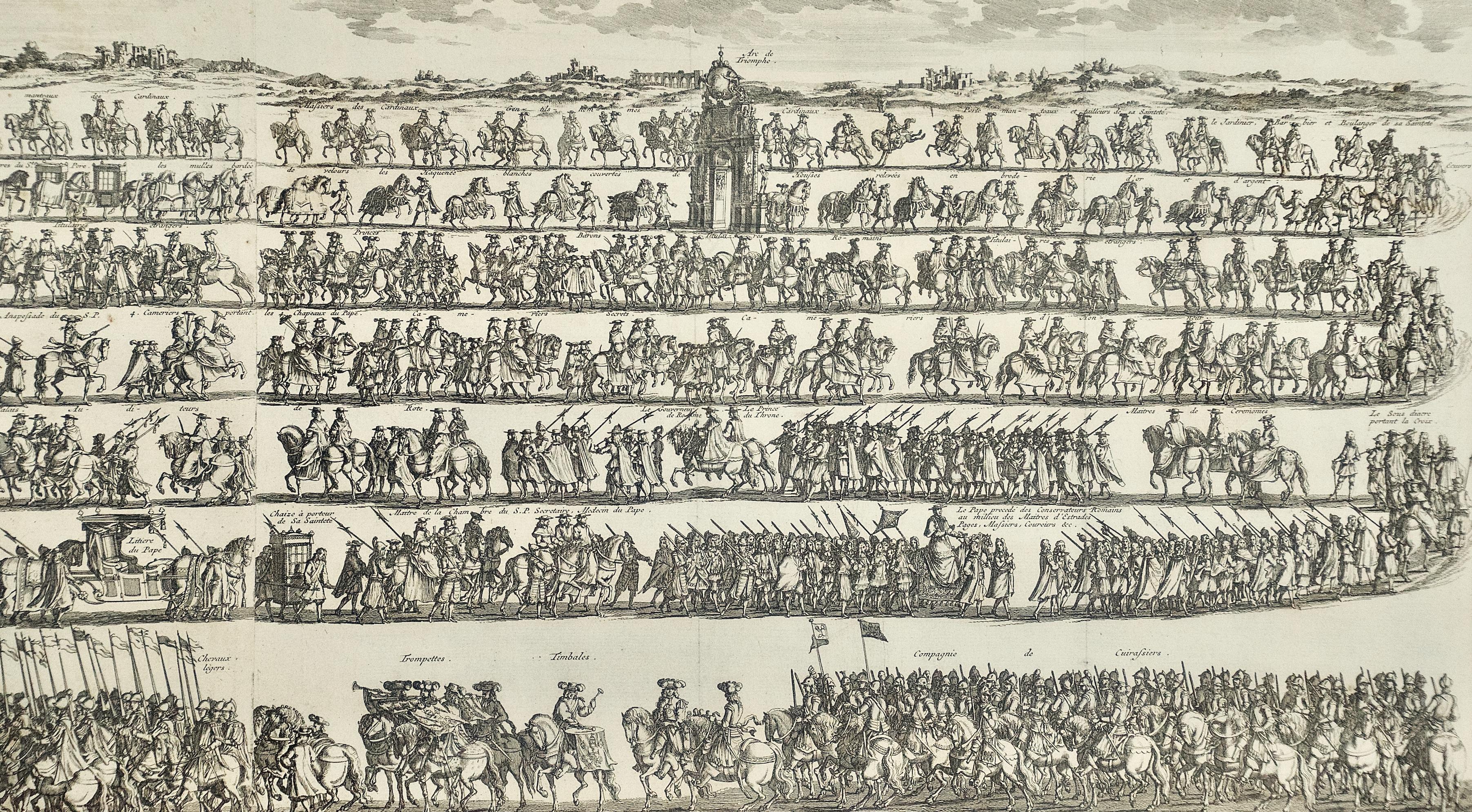 Procession for the Papal Installation: A Framed 18th Century Engraving by Picart 2