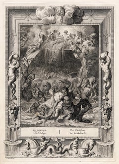 'The Deluge' from 'The Temple of the Muses' — 18th Century Engraving