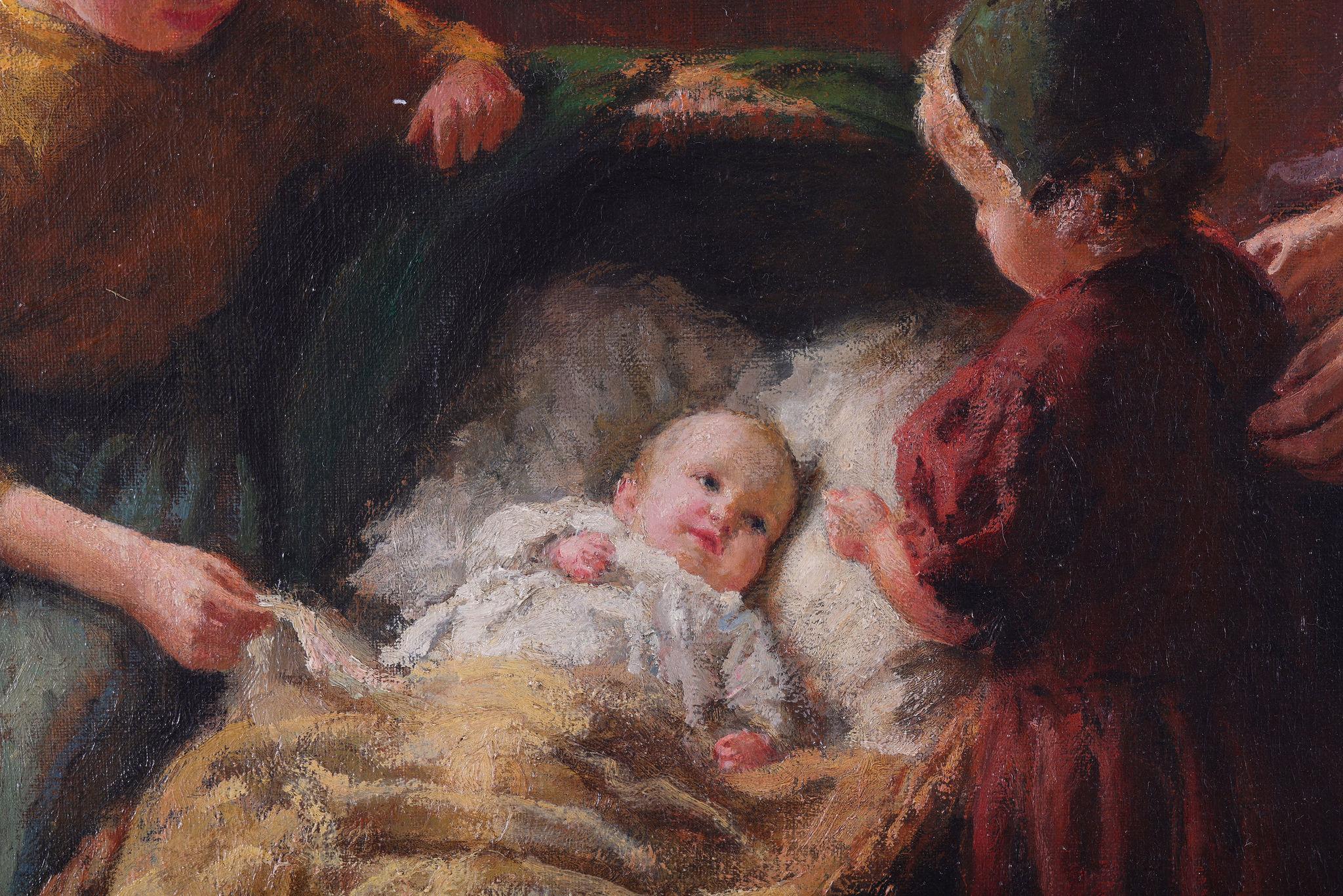 Una madre e i suoi figli - Painting di Bernard Pothast