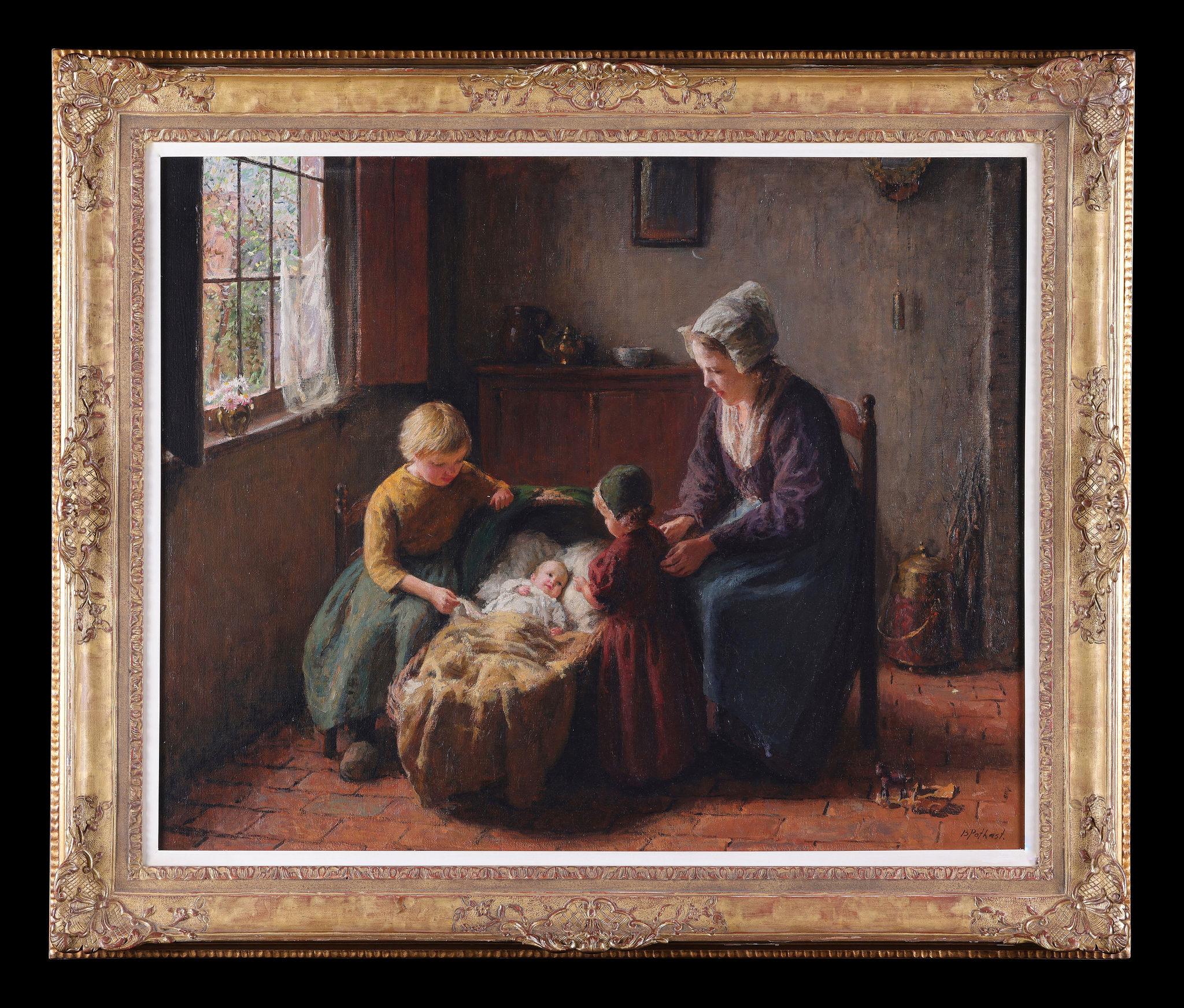 Bernard Pothast Interior Painting - A Mother and her Children