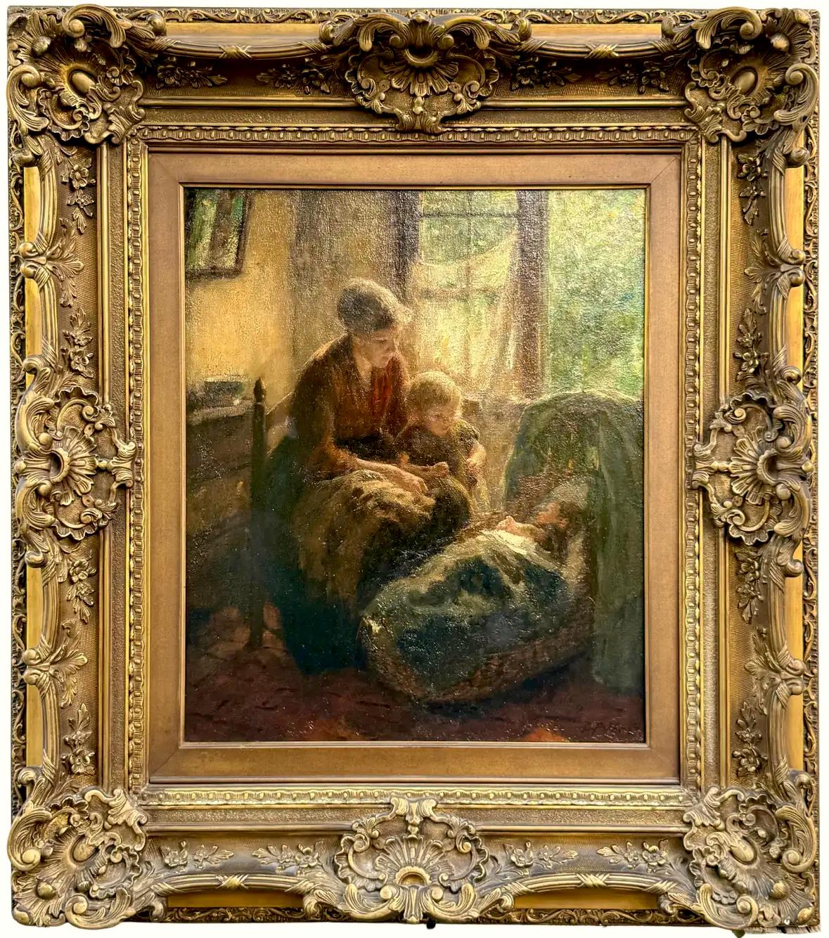 Bernard Pothast Interior Painting – Eine Mutter und ihre Kinder in der Küche