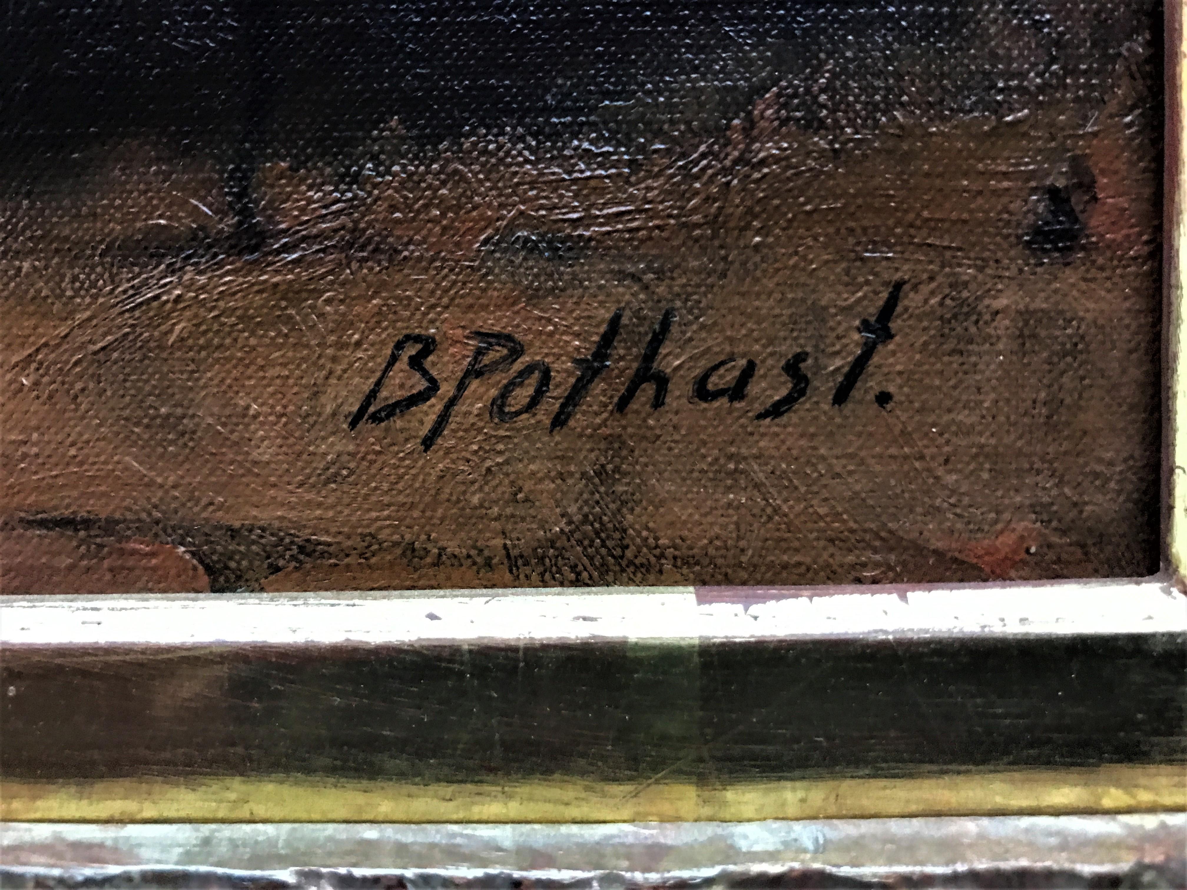 Dies ist ein einzigartiges Original-Ölgemälde des Künstlers. Bernard Pothast wurde am 30. November 1882 in Hal, Belgien, geboren. Zwischen 1904 und 1907 studierte er Malerei an der Rijksakademie in Amsterdam und wurde dort besonders von dem Künstler