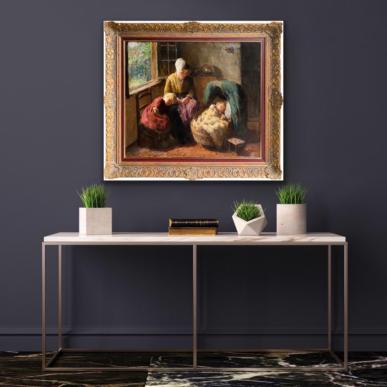 Bernard Pothast Romantic Dutch painting The happy family Mother