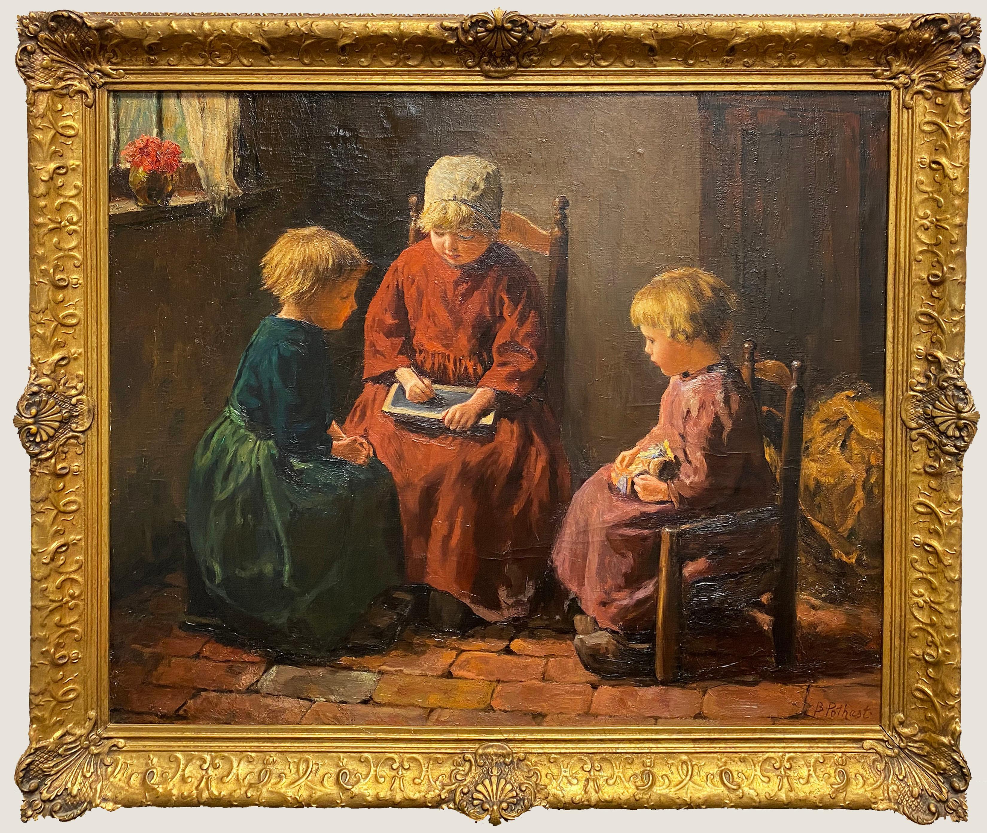 The Reading Lesson - Painting by Bernard Pothast