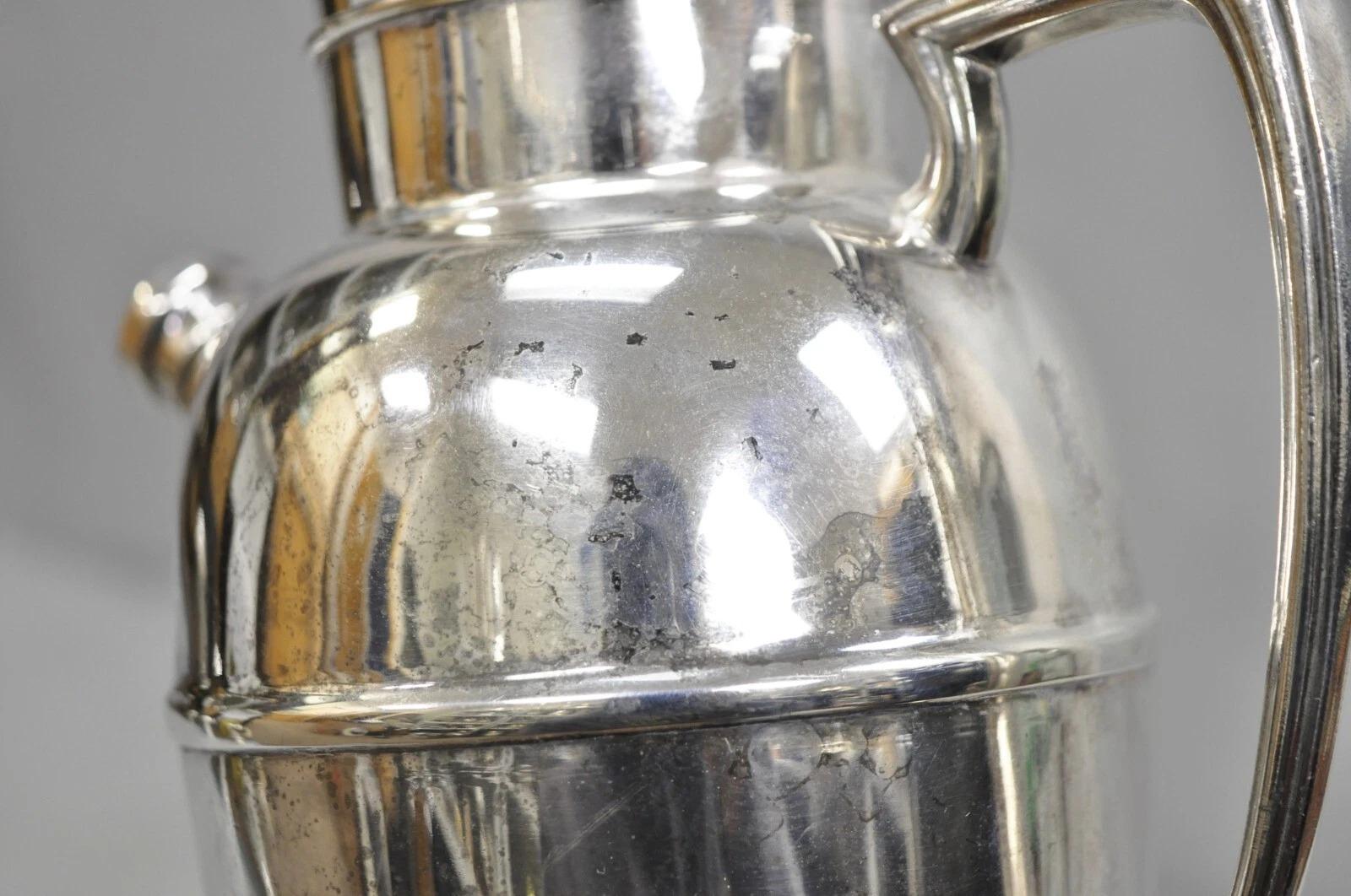 Bernard Rices Sons Art Deco Silver Plated Martini Cocktail Shaker 