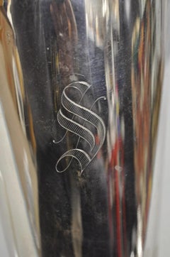 Bernard Rices Sons Art Deco Silver Plated Martini Cocktail Shaker "S" Monogram