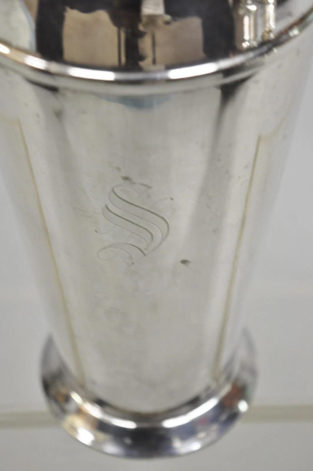 Unknown Bernard Rices Sons Art Deco Silver Plated Martini Cocktail Shaker 