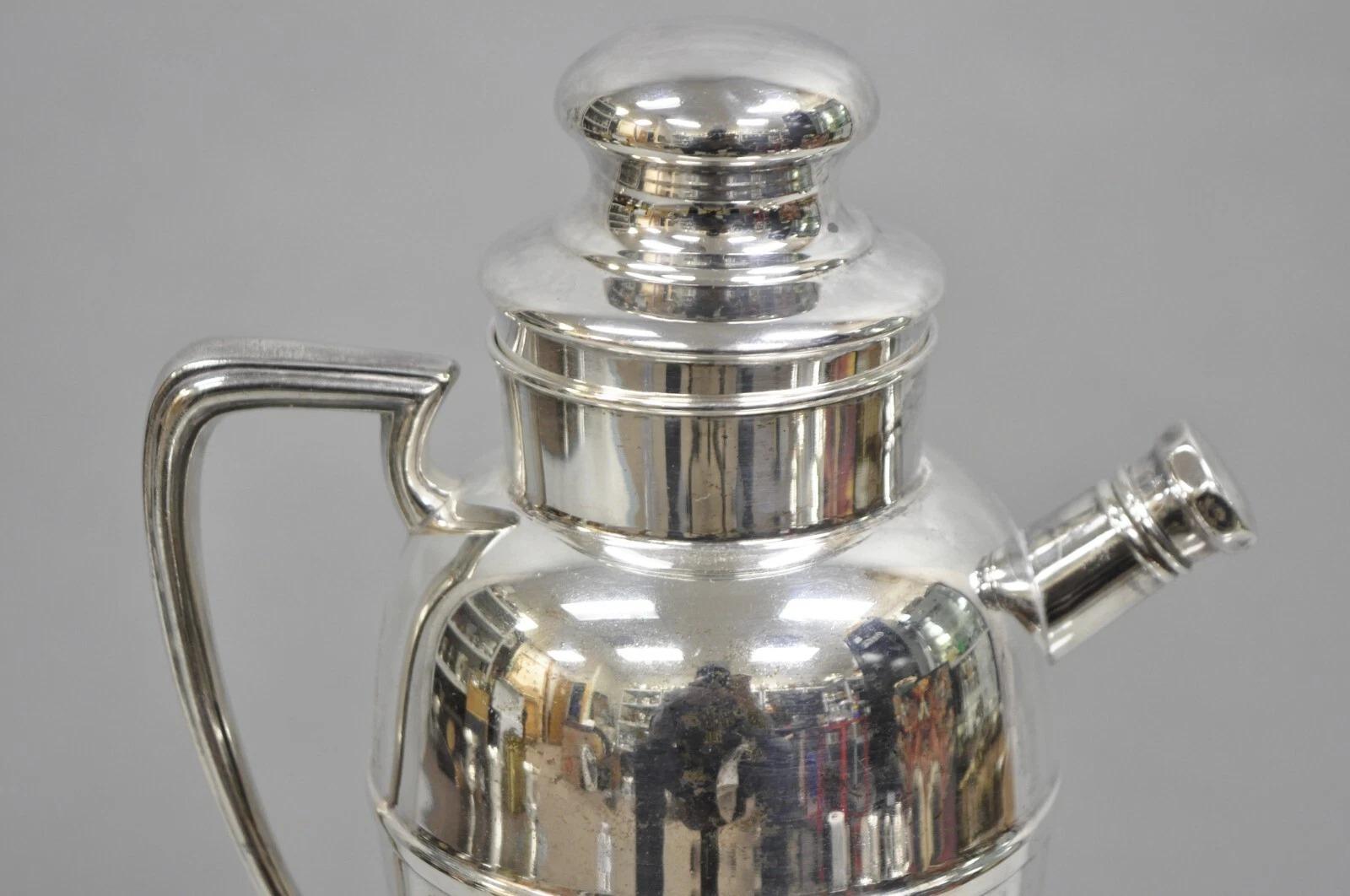 Bernard Rices Sons Art Deco Silver Plated Martini Cocktail Shaker 