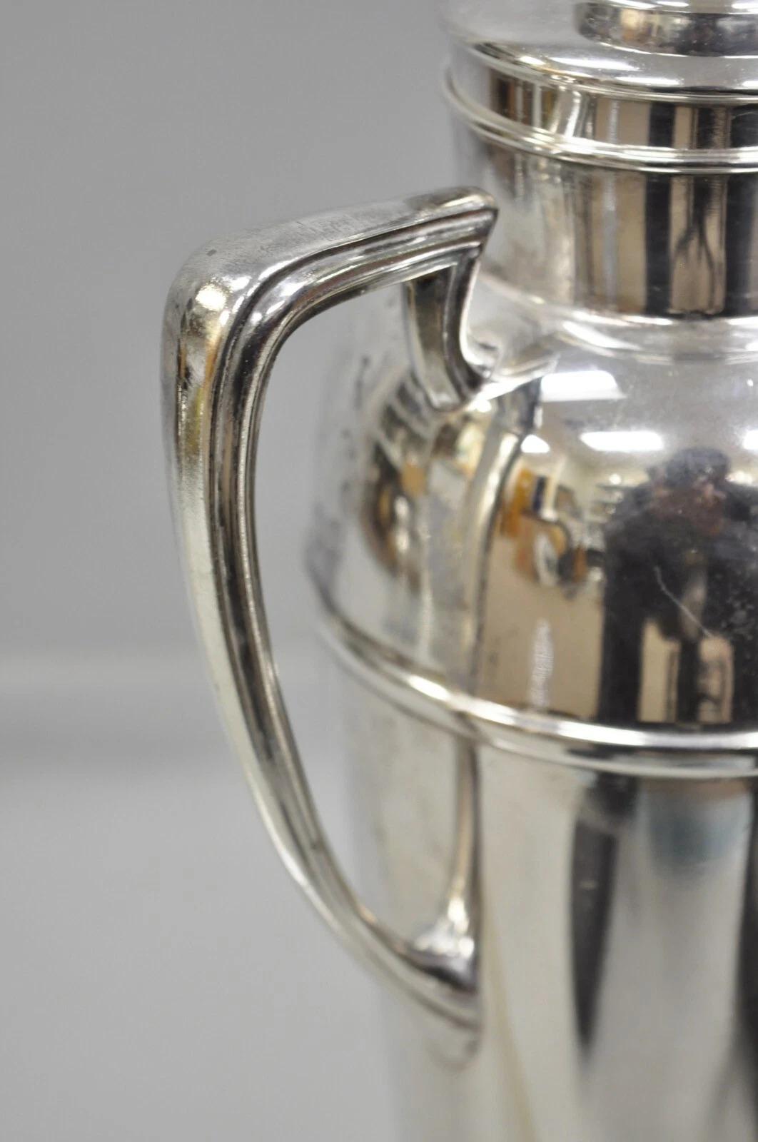 20th Century Bernard Rices Sons Art Deco Silver Plated Martini Cocktail Shaker 
