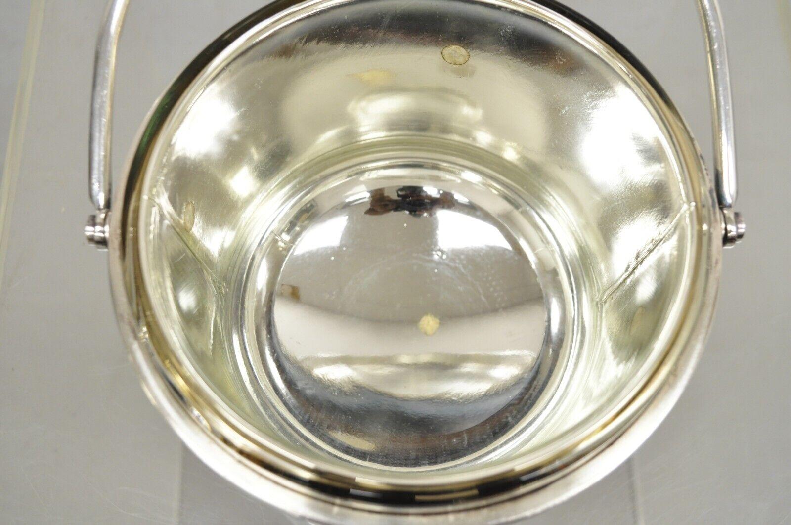 Bernard Rices Sons Inc. Silver Plated Art Deco Reticulating Hinge Ice Bucket For Sale 3