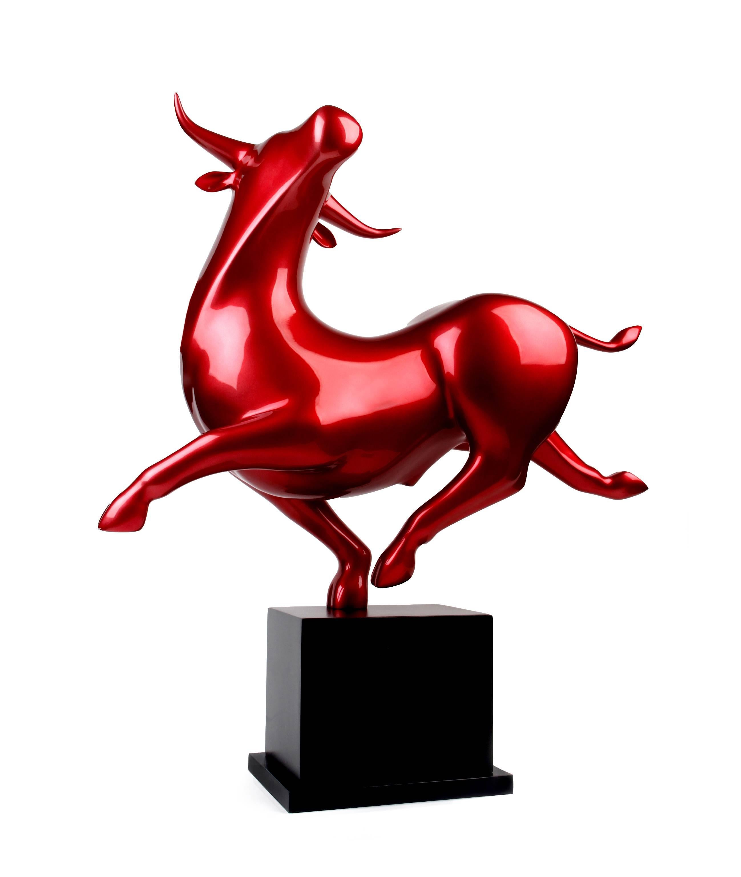 Bernard Rives Abstract Sculpture - Red Bull Original sculpture resin. 