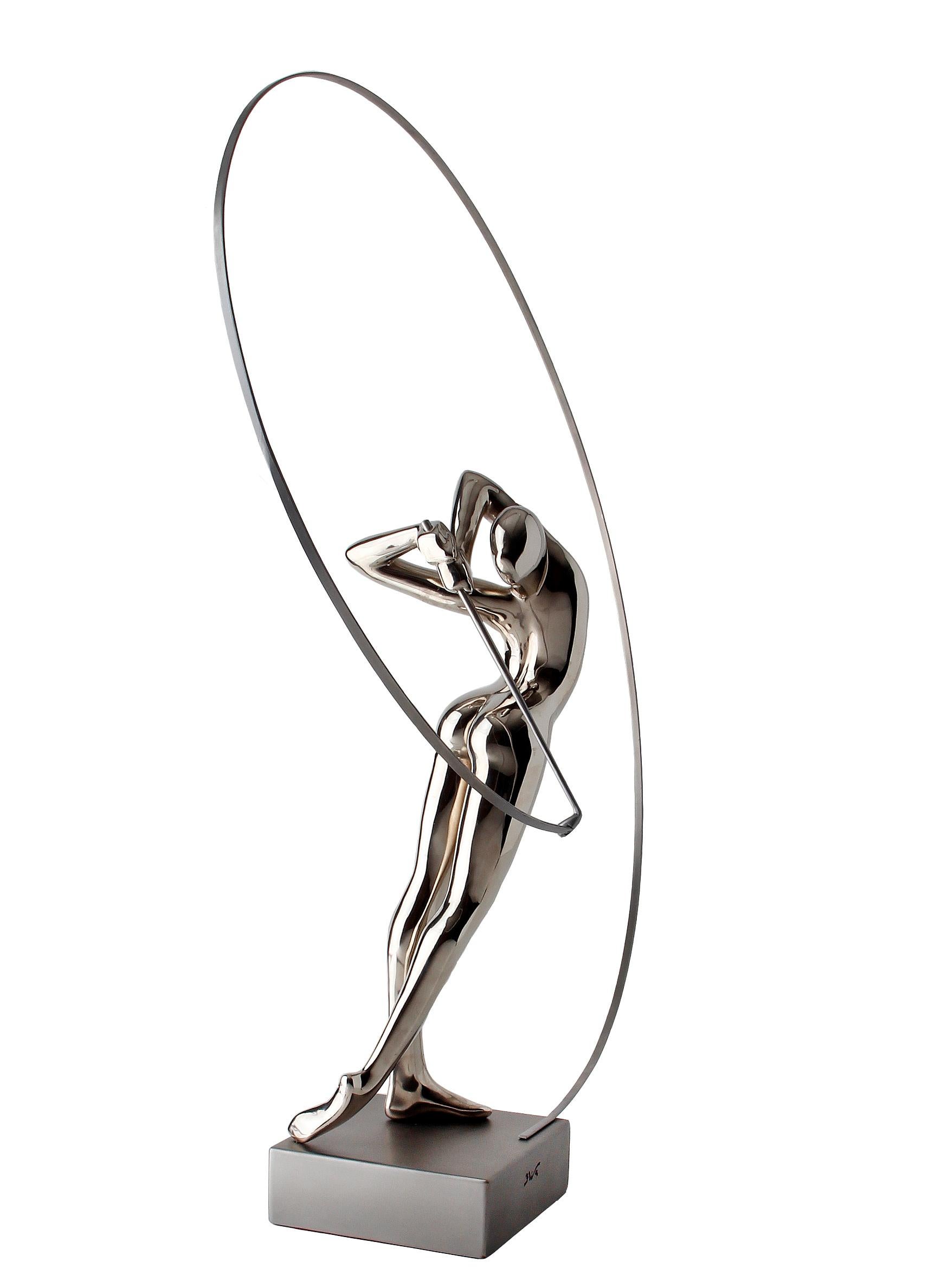  Bernard Rives  Golf  Silver  Swing original resin sculpture For Sale 3