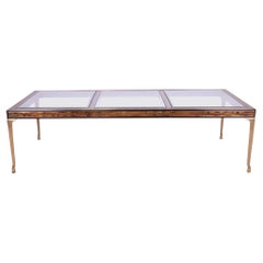 Bernard Rohne for Mastercraft Acid Etched Brass Extension Dining Table, 1970s