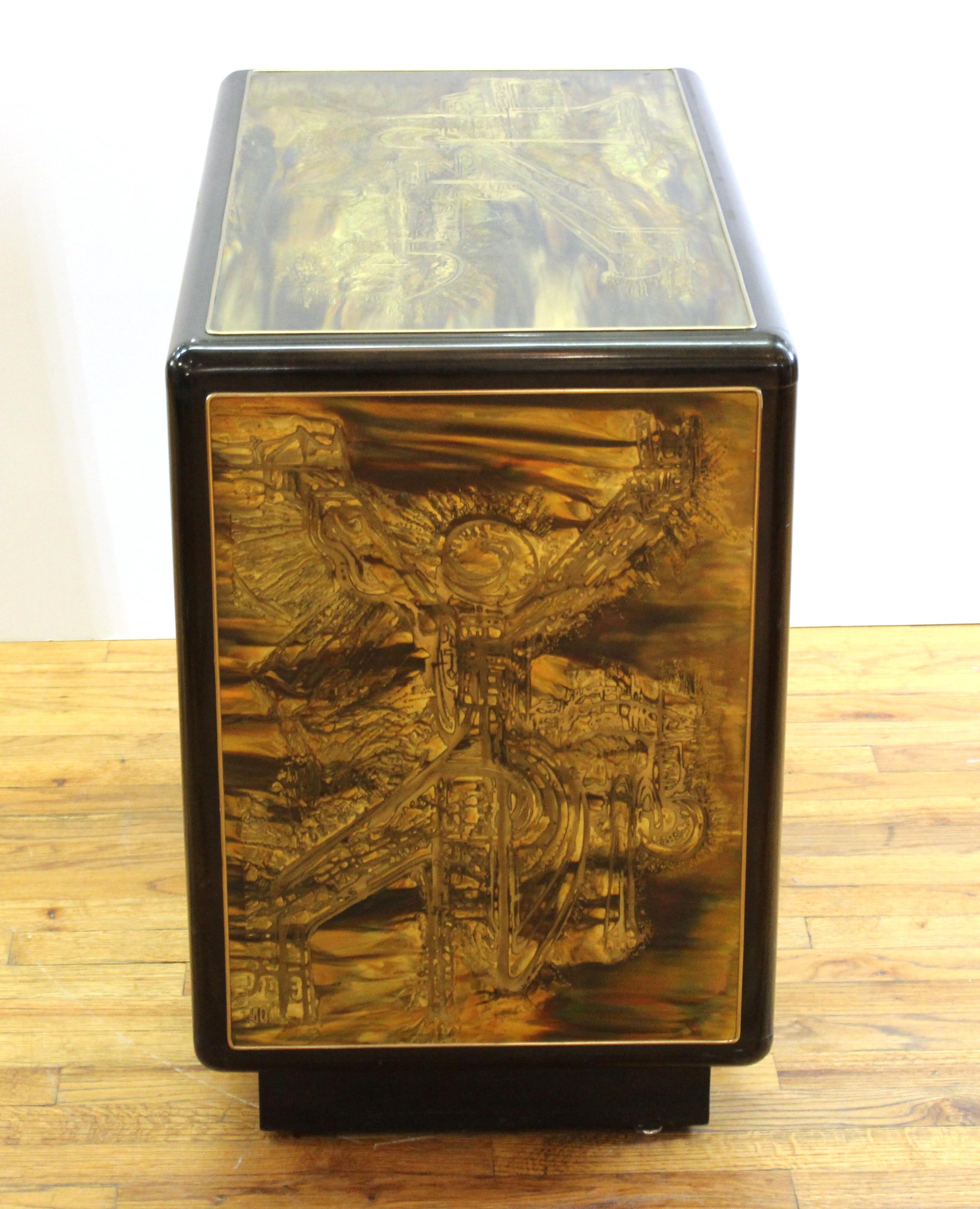 Bernard Rohne for Mastercraft Mid-Century Modern Acid Etched Chest 1