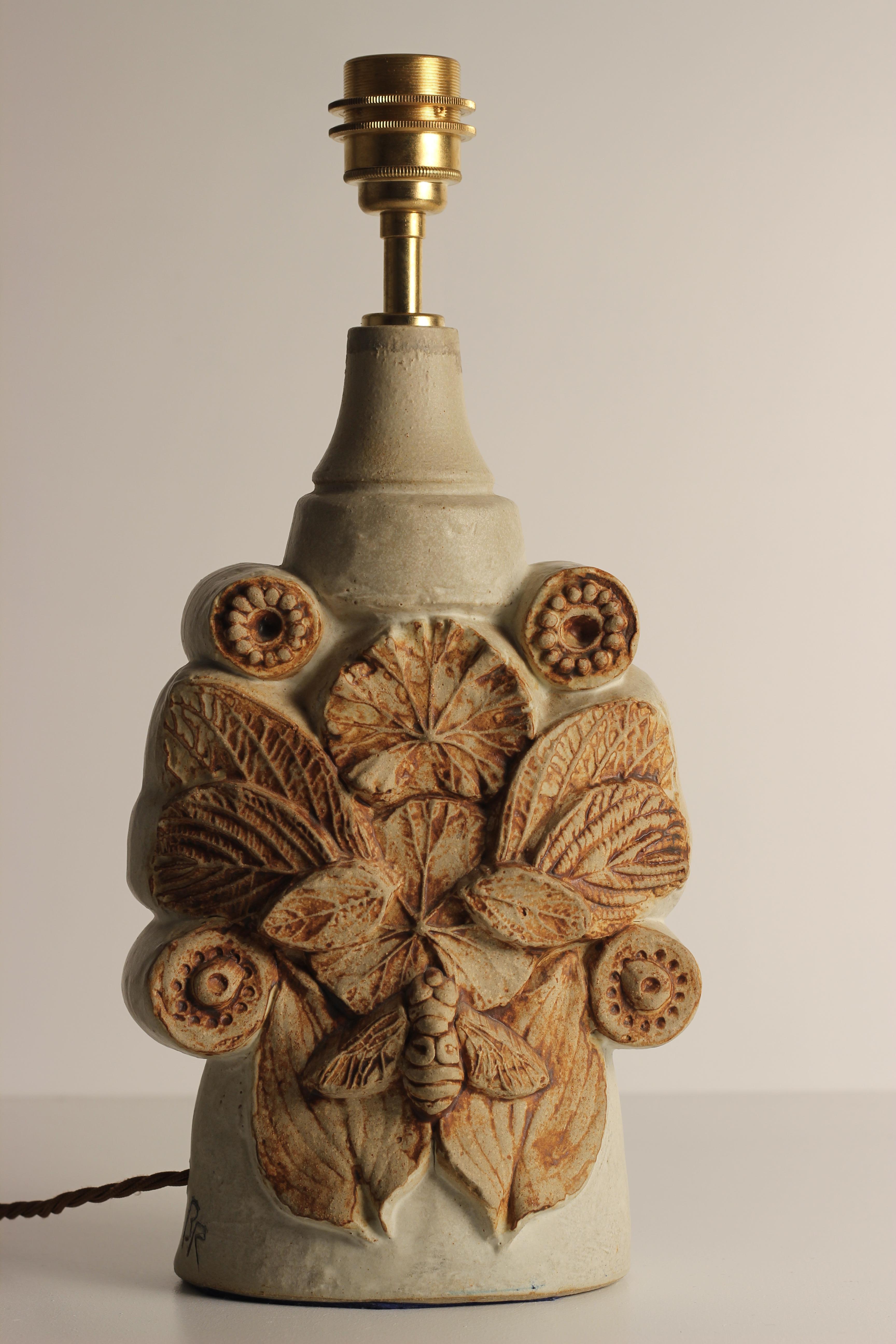 Bernard Rooke Brutalist Honey Bee and Leaf Pattern Table Light 2