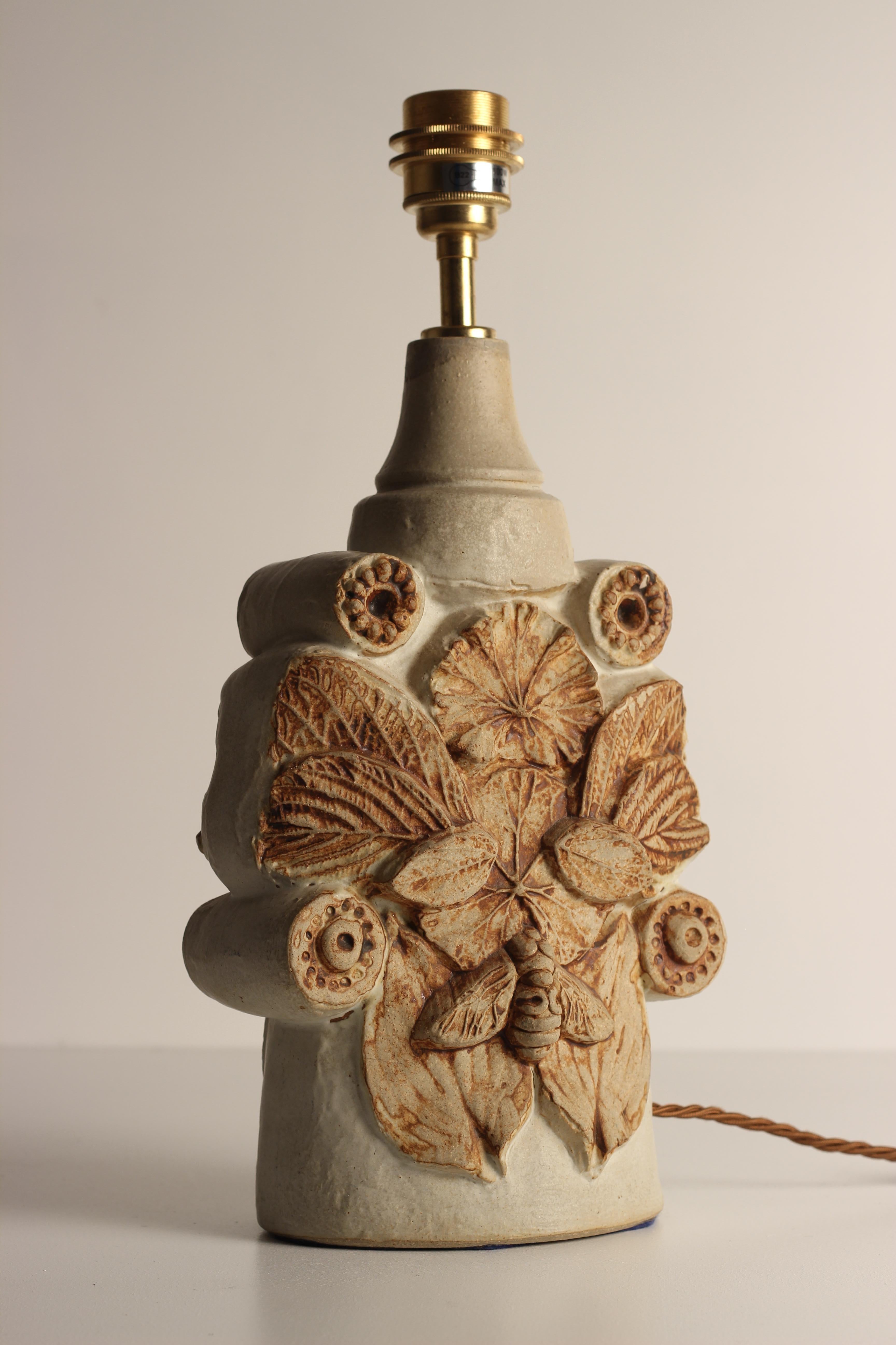 English Bernard Rooke Brutalist Honey Bee and Leaf Pattern Table Light