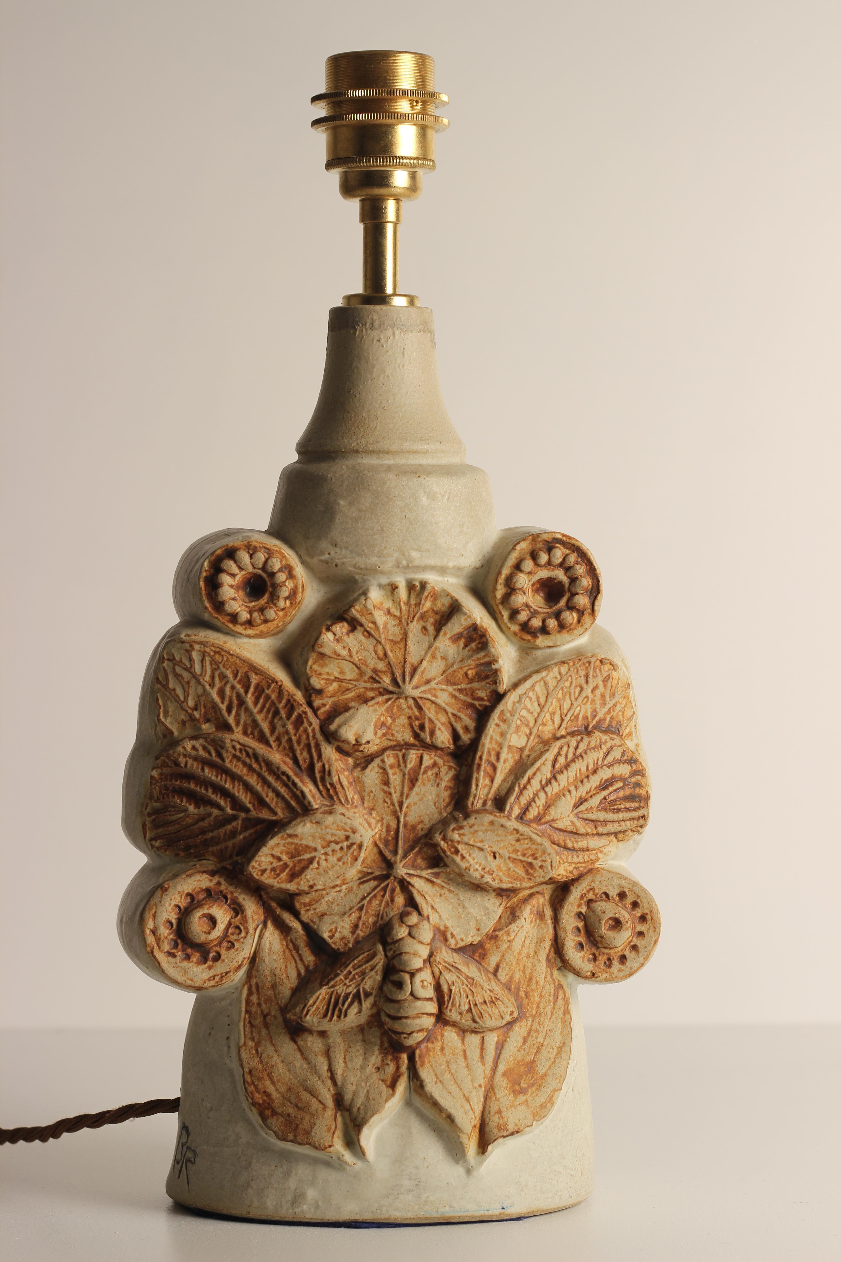 Bernard Rooke Brutalist Honey Bee and Leaf Pattern Table Light 1