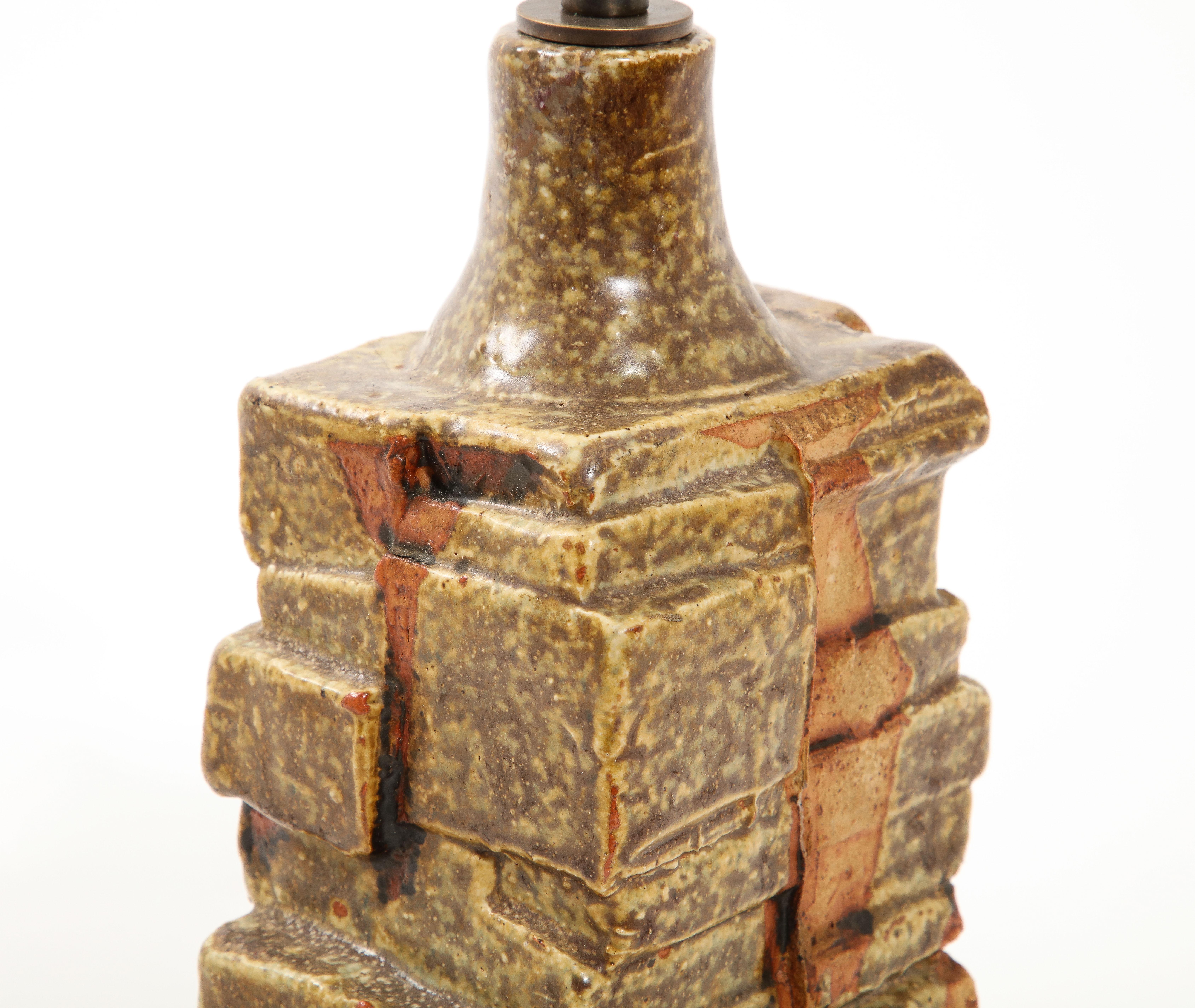 Bernard Rooke Brutalist Pottery Table Lamp, UK 1960's For Sale 9