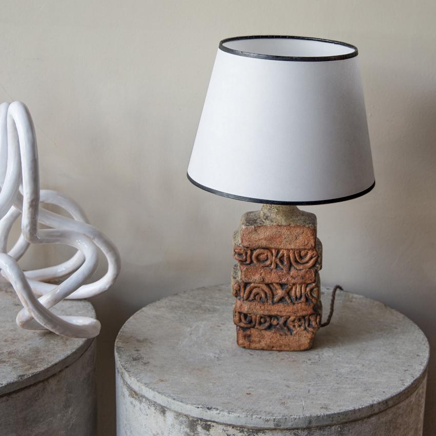 Bernard Rooke Brutalist Studio Pottery Table Lamp, circa Mid-1960s In Good Condition In London, GB