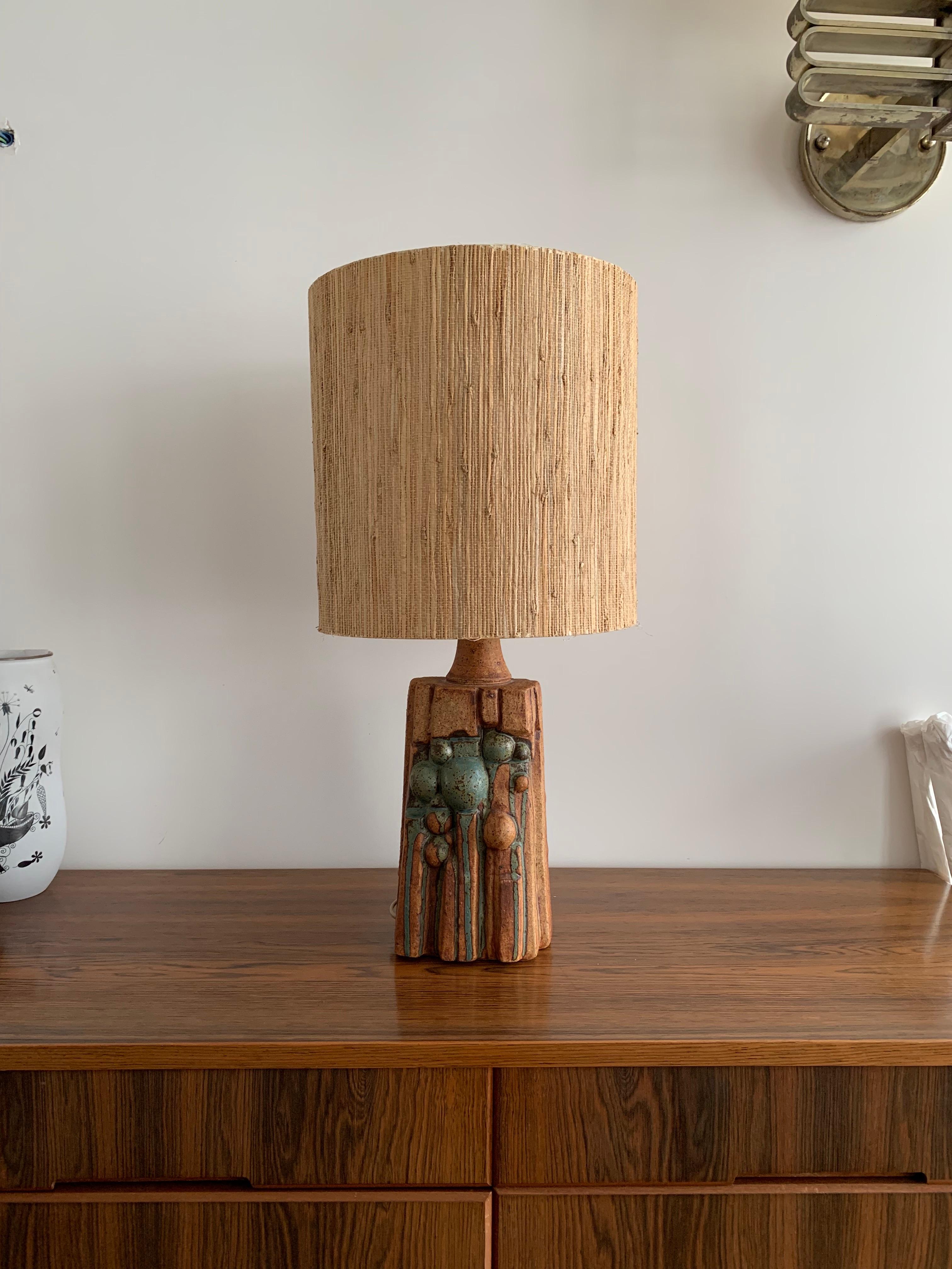 Lampe de table en céramique Bernard Rooke  Angleterre 1960 Signé 