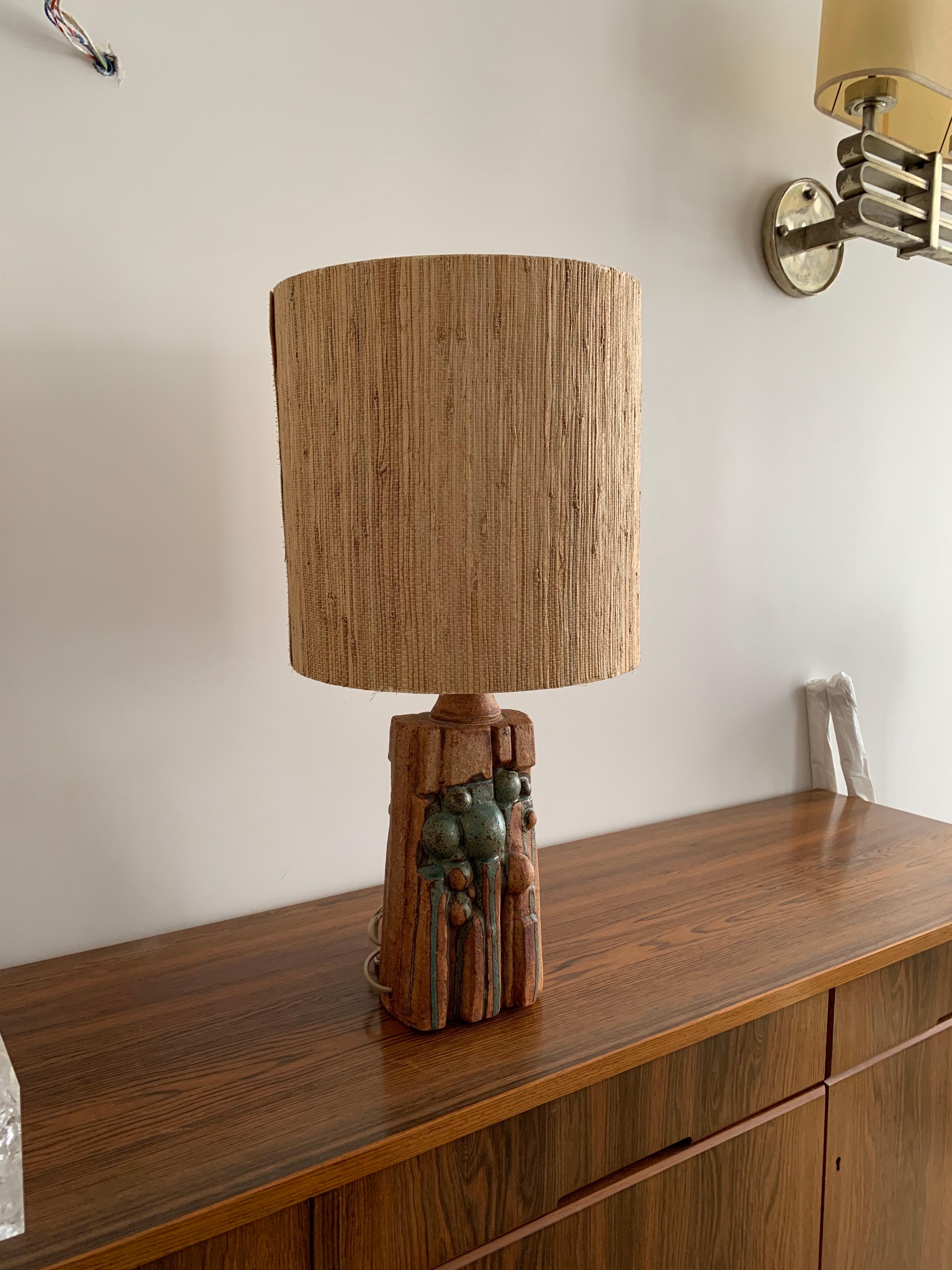 Mid-Century Modern Bernard Rooke Ceramic Table Lamp England 1960 Signed For Sale