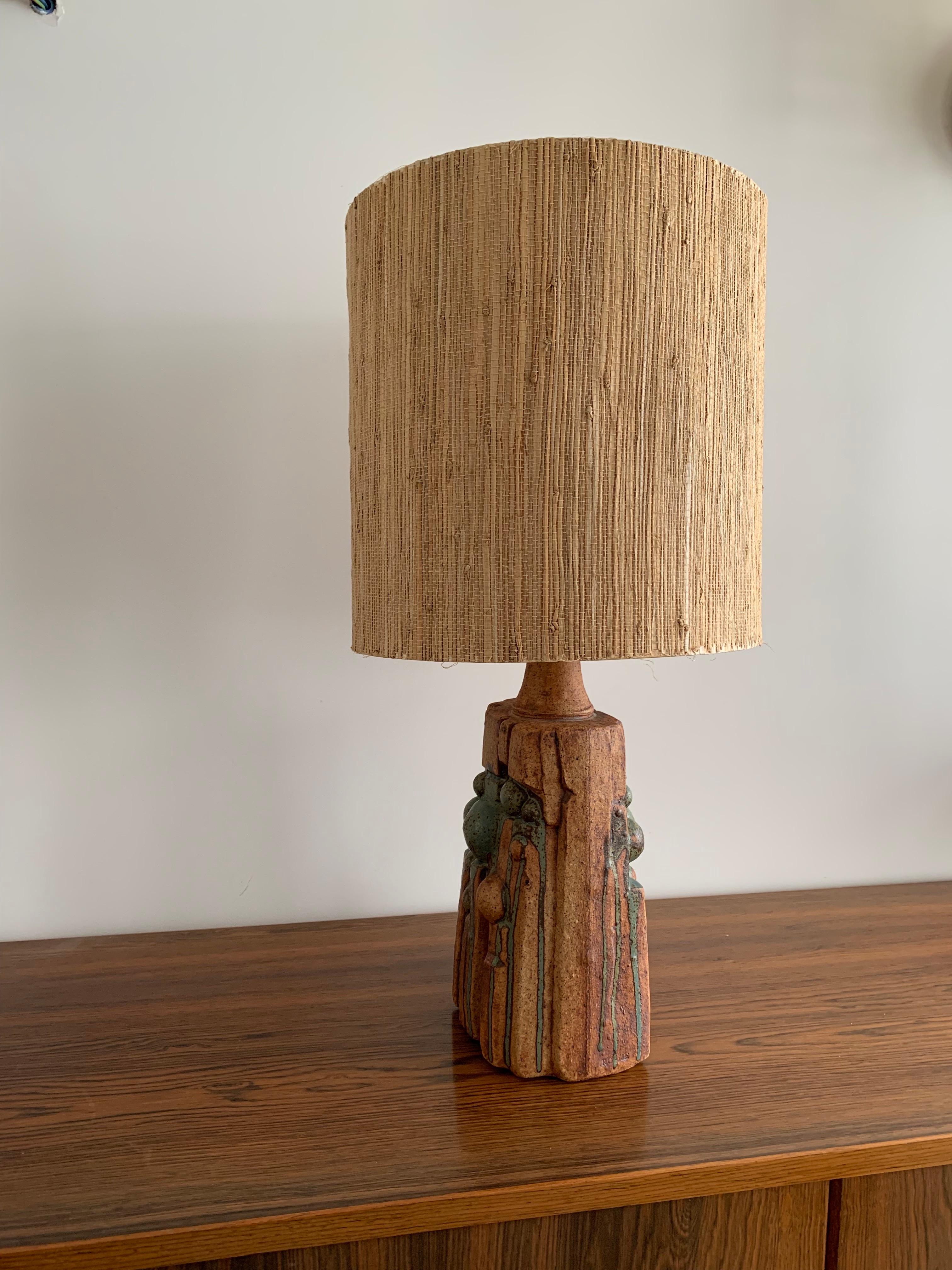 Bernard Rooke Ceramic Table Lamp England 1960 Signed In Good Condition For Sale In Paris, FR